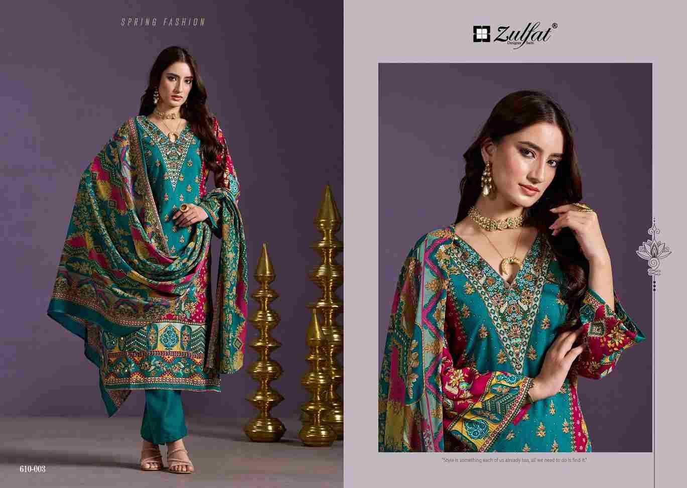 Aayat Vol-10 By Zulfat 610-001 To 610-006 Series Beautiful Festive Suits Stylish Fancy Colorful Casual Wear & Ethnic Wear Pure Viscose Rayon Print Dresses At Wholesale Price