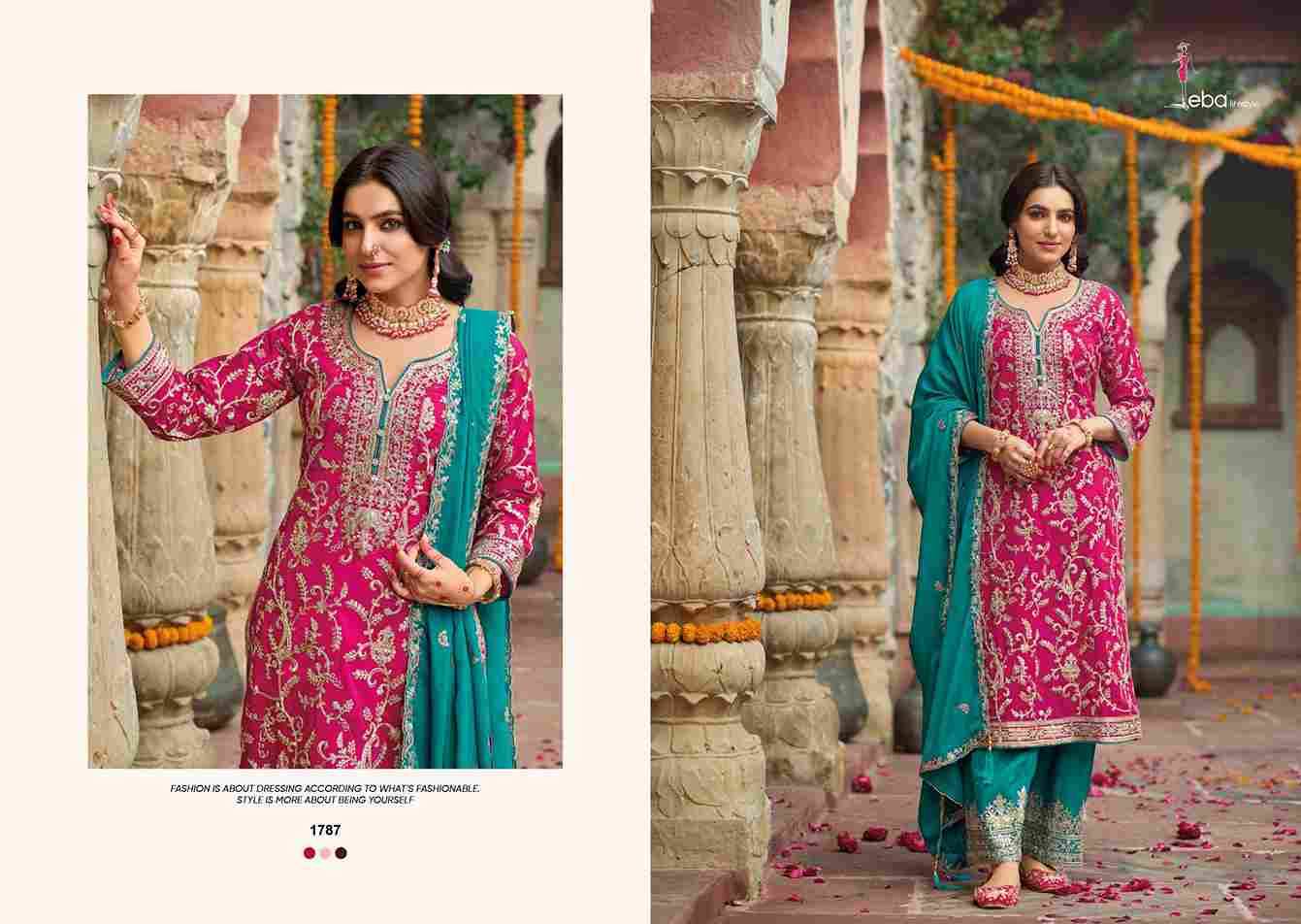 Sangit By Eba Lifestyle 1787 To 1789 Series Beautiful Festive Suits Colorful Stylish Fancy Casual Wear & Ethnic Wear Chinnon Embroidery Dresses At Wholesale Price