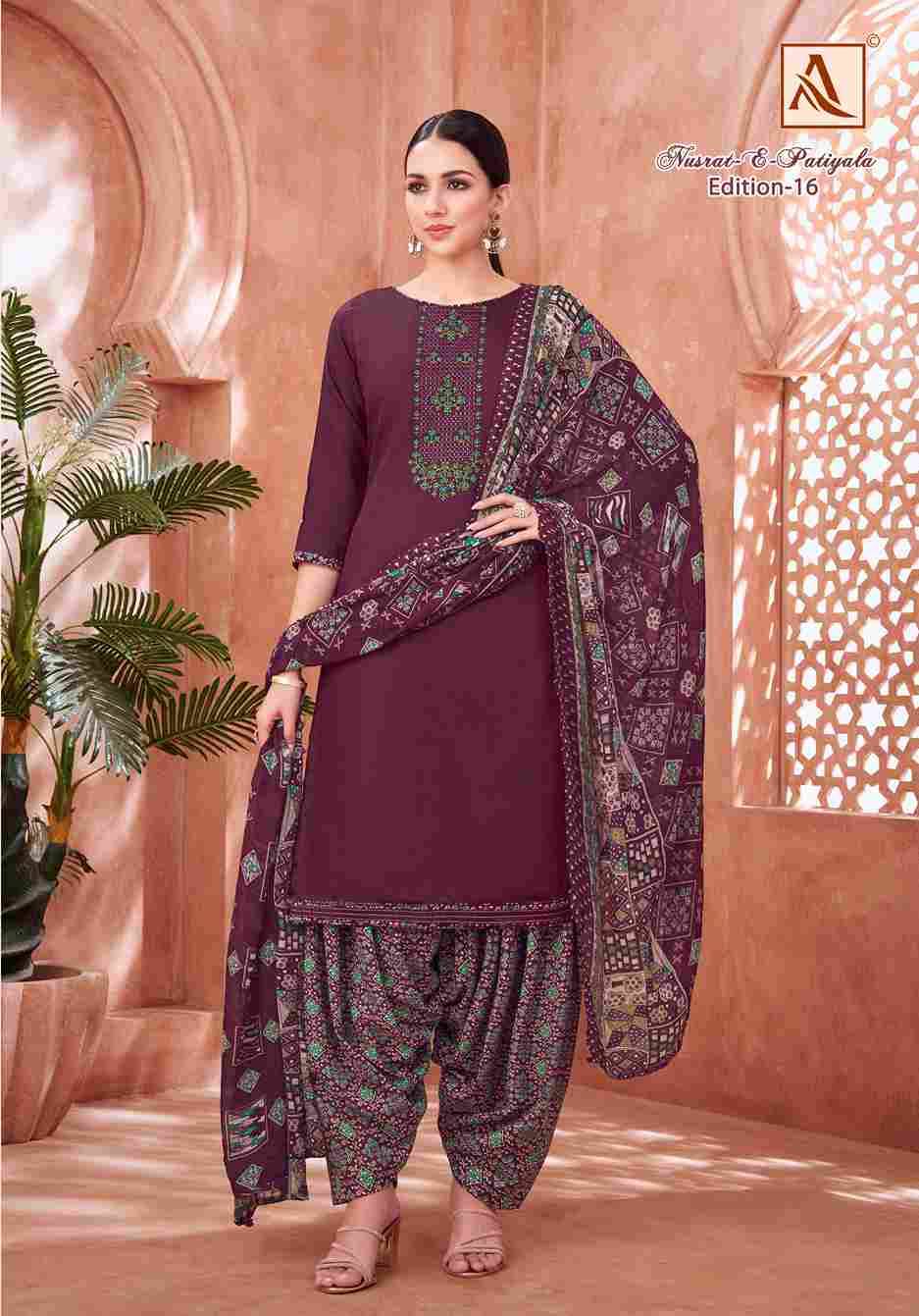 Nusrat-E-Patiyala Vol-16 By Alok Suit 1706-001 To 1706-008 Series Beautiful Festive Suits Stylish Fancy Colorful Casual Wear & Ethnic Wear Pure Jam Print Dresses At Wholesale Price