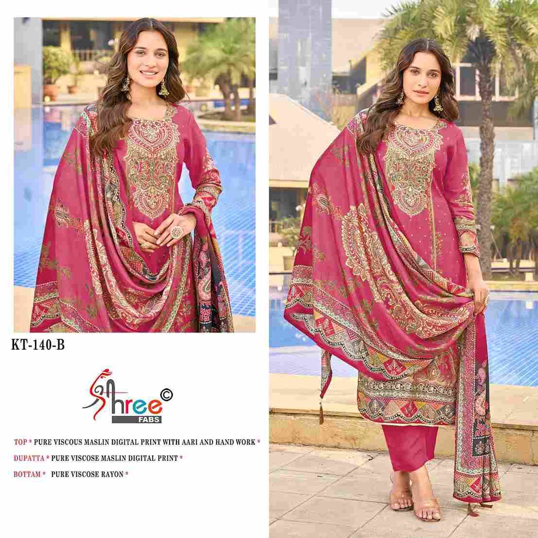 Shree Fabs Hit Design KT-140 Colours By Shree Fabs KT-140 To KT-140-C Series Designer Pakistani Suits Beautiful Fancy Stylish Colorful Party Wear & Occasional Wear Pure Viscose Muslin Embroidery Dresses At Wholesale Price