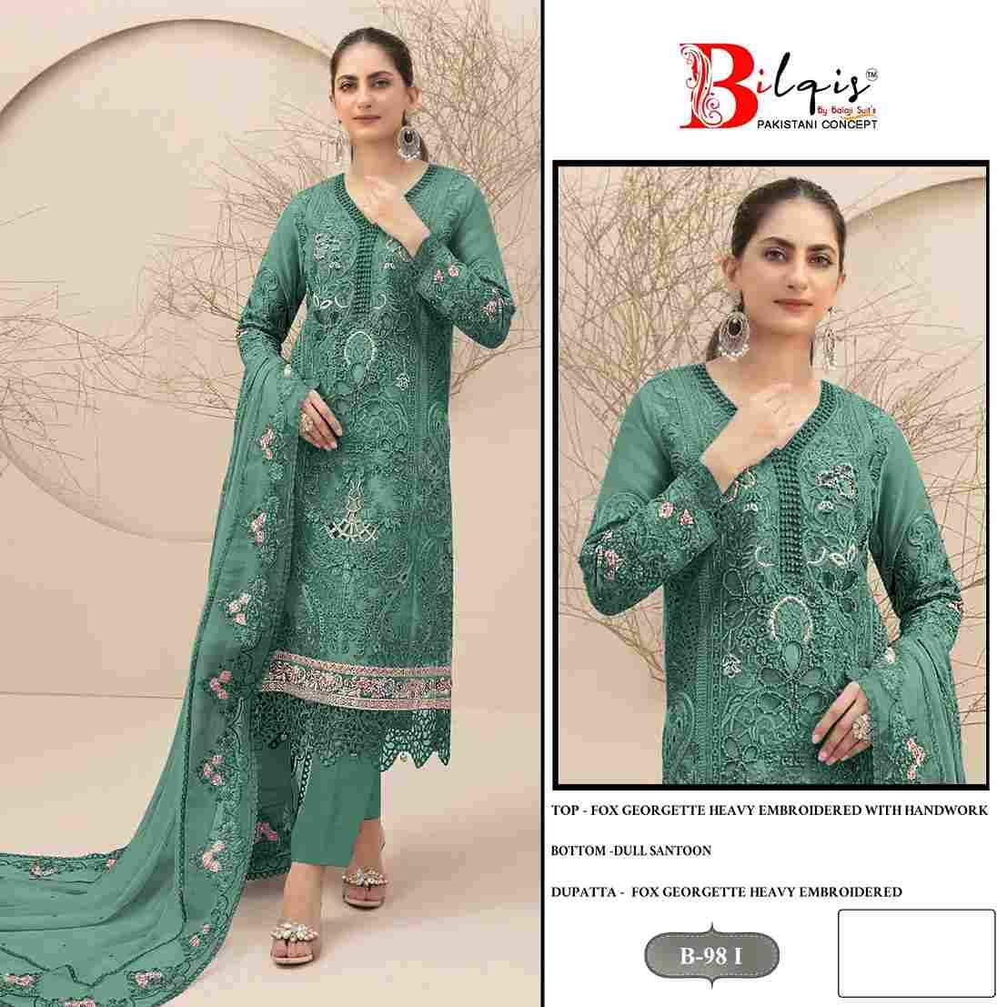 Bilqis 98 Colours Vol-3 By Bilqis 98-I To 98-L Series Beautiful Pakistani Suits Stylish Fancy Colorful Party Wear & Occasional Wear Faux Georgette Embroidery Dresses At Wholesale Price