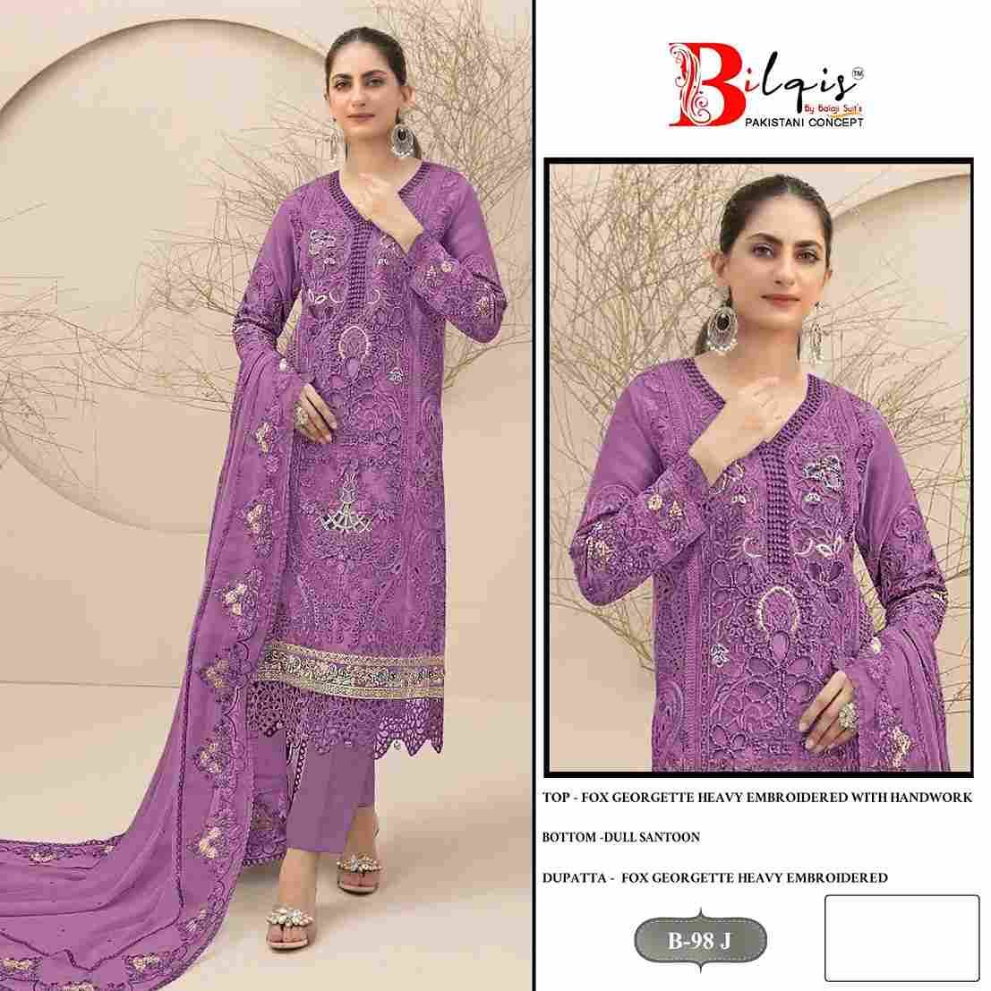 Bilqis 98 Colours Vol-3 By Bilqis 98-I To 98-L Series Beautiful Pakistani Suits Stylish Fancy Colorful Party Wear & Occasional Wear Faux Georgette Embroidery Dresses At Wholesale Price