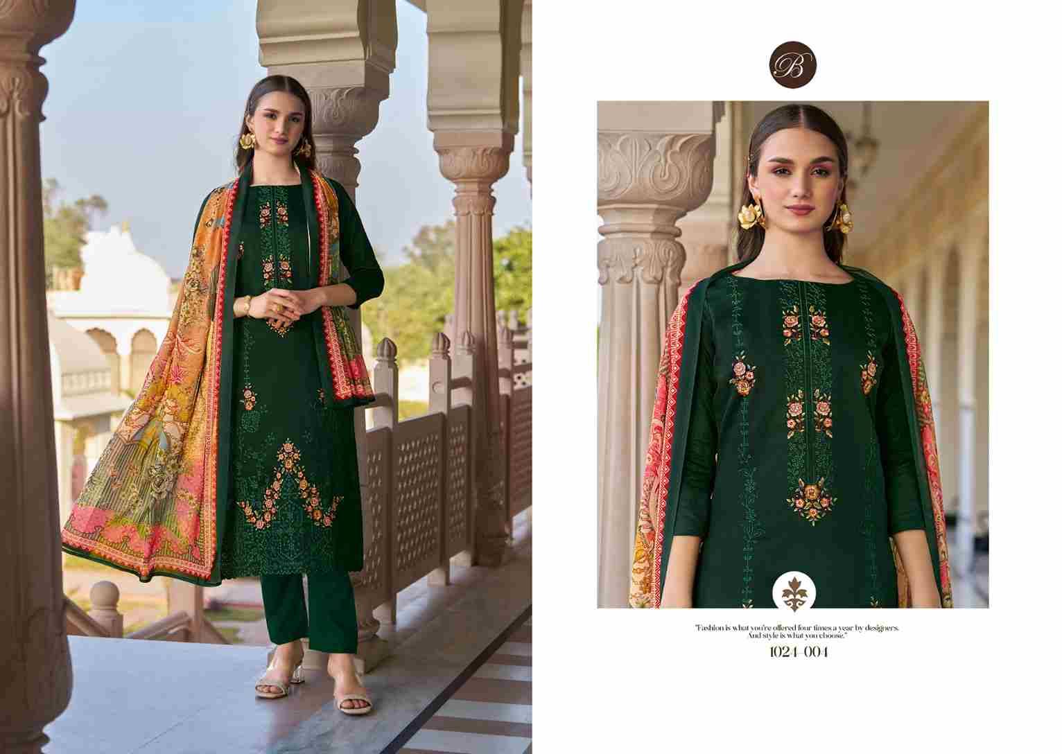 Zarqash Vol-2 By Belliza 1024-001 To 1024-006 Series Beautiful Festive Suits Stylish Fancy Colorful Casual Wear & Ethnic Wear Pure Jam Print Dresses At Wholesale Price