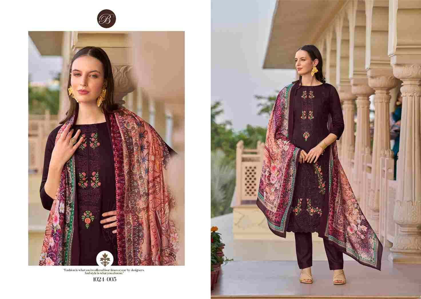 Zarqash Vol-2 By Belliza 1024-001 To 1024-006 Series Beautiful Festive Suits Stylish Fancy Colorful Casual Wear & Ethnic Wear Pure Jam Print Dresses At Wholesale Price