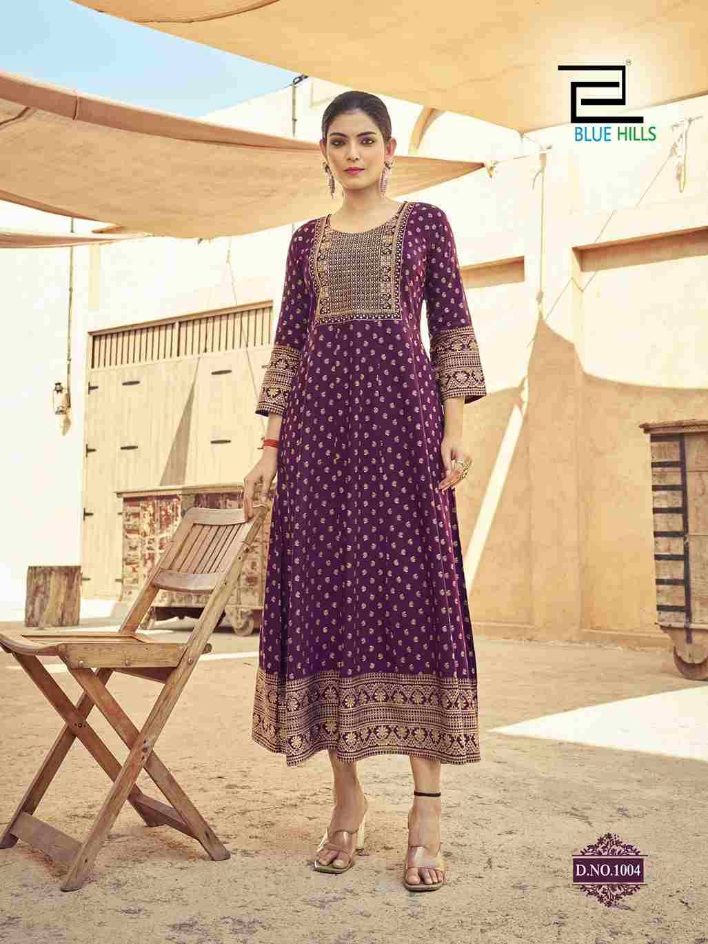 Urvashi By Blue Hills 1001 To 1010 Series Designer Stylish Fancy Colorful Beautiful Party Wear & Ethnic Wear Collection Rayon Print Gowns At Wholesale Price