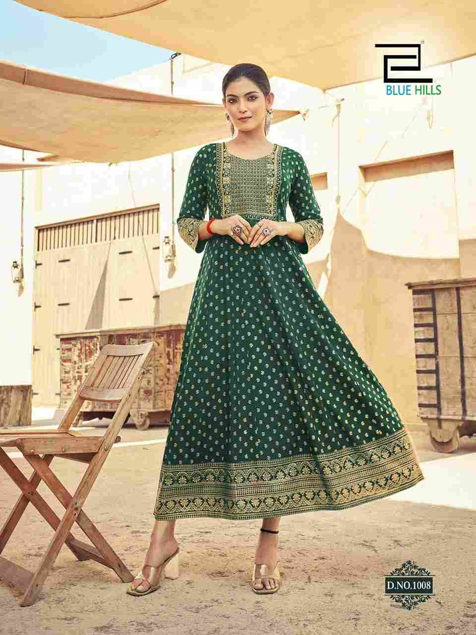 Urvashi By Blue Hills 1001 To 1010 Series Designer Stylish Fancy Colorful Beautiful Party Wear & Ethnic Wear Collection Rayon Print Gowns At Wholesale Price