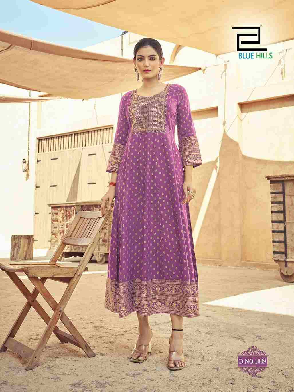 Urvashi By Blue Hills 1001 To 1010 Series Designer Stylish Fancy Colorful Beautiful Party Wear & Ethnic Wear Collection Rayon Print Gowns At Wholesale Price