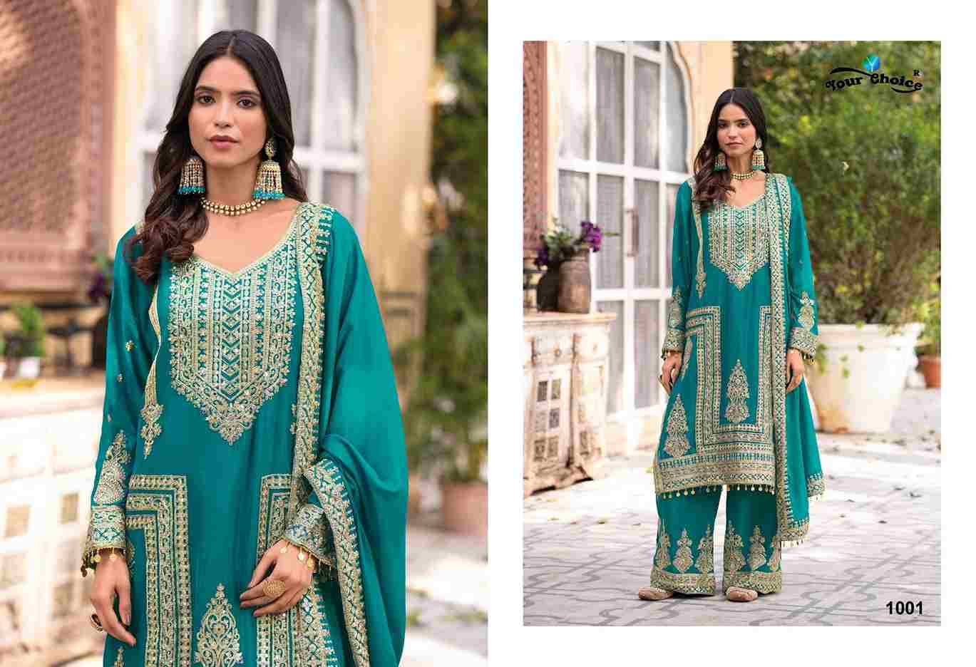 Icon By Your Choice 1001 To 1004 Series Designer Sharara Suits Beautiful Fancy Colorful Stylish Party Wear & Occasional Wear Heavy Chinnon Dresses At Wholesale Price