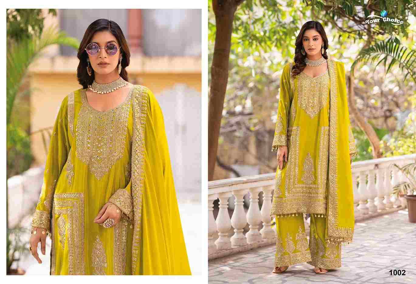 Icon By Your Choice 1001 To 1004 Series Designer Sharara Suits Beautiful Fancy Colorful Stylish Party Wear & Occasional Wear Heavy Chinnon Dresses At Wholesale Price