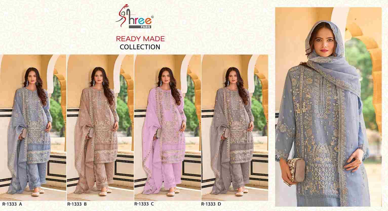 Shree Fabs Hit Design R-1333 Colours By Shree Fabs R-1333-A To R-1333-D Series Beautiful Pakistani Suits Stylish Fancy Colorful Party Wear & Occasional Wear Pure Organza Embroidered Dresses At Wholesale Price