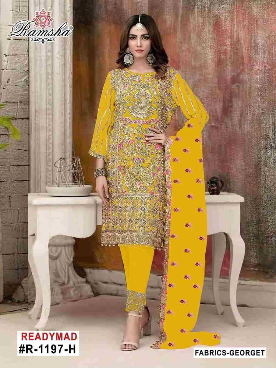 Ramsha 1197 Colours Vol-2 By Ramsha 1197-E To 1197-H Series Beautiful Pakistani Suits Colorful Stylish Fancy Casual Wear & Ethnic Wear Georgette Dresses At Wholesale Price