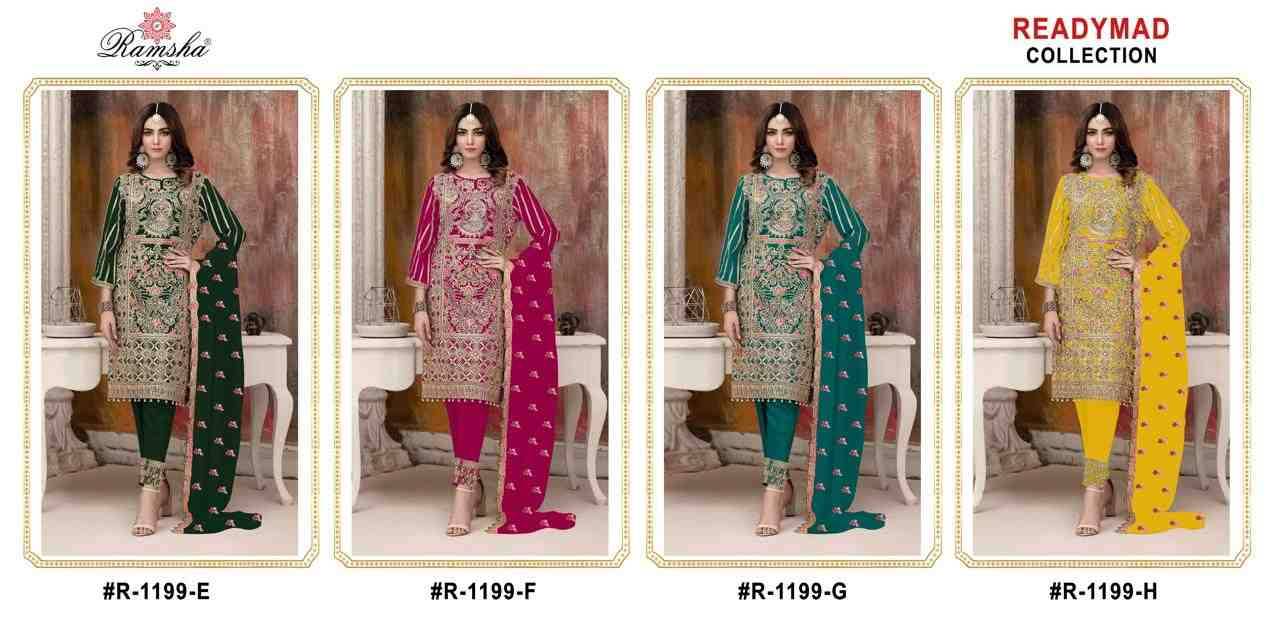 Ramsha 1197 Colours Vol-2 By Ramsha 1197-E To 1197-H Series Beautiful Pakistani Suits Colorful Stylish Fancy Casual Wear & Ethnic Wear Georgette Dresses At Wholesale Price