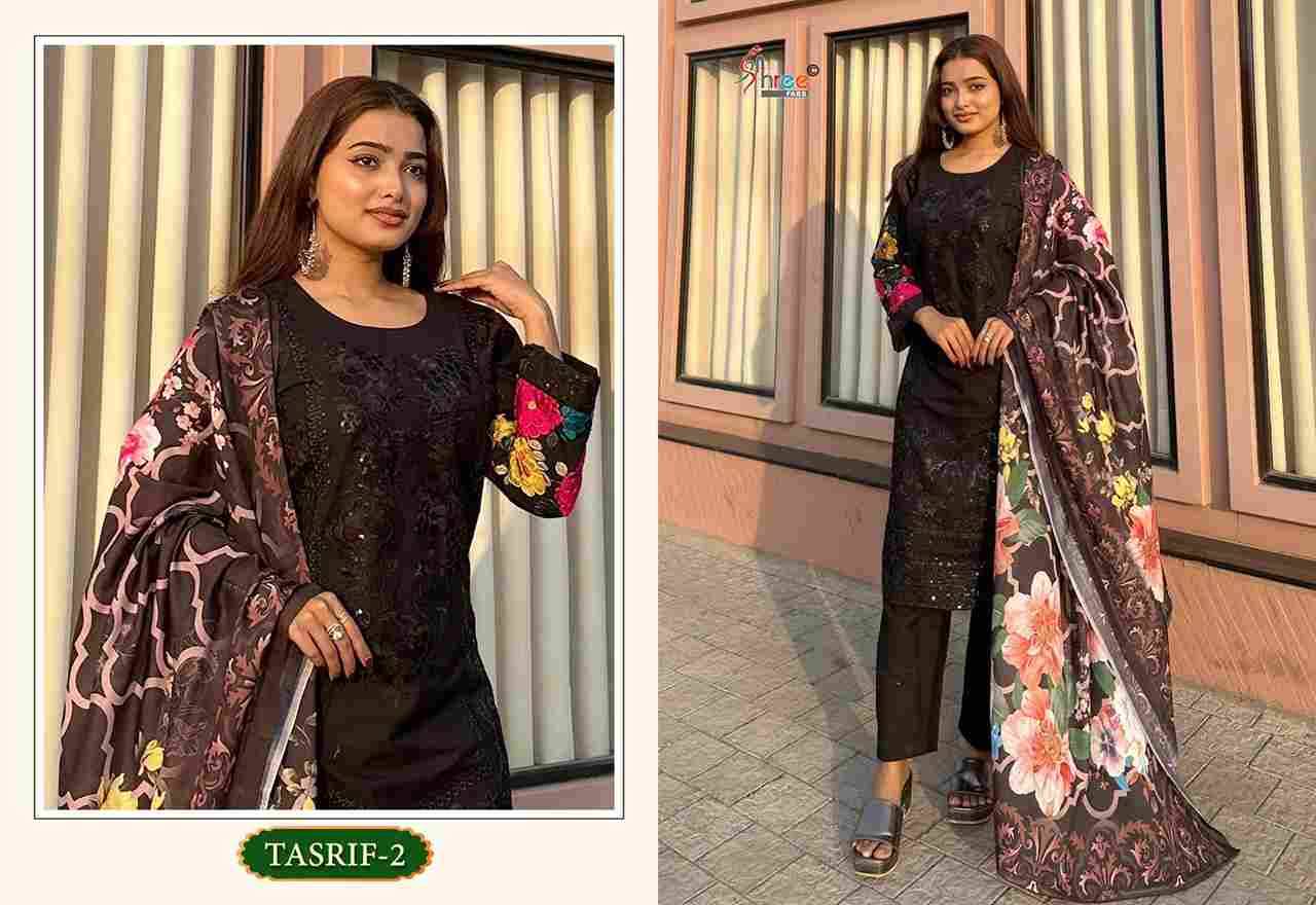 Tasrif By Shree Fabs 1 To 2 Series Designer Pakistani Suits Collection Beautiful Stylish Fancy Colorful Party Wear & Ethnic Wear Pure Viscose With Pure Cambric Cotton With Embroidery Dresses At Wholesale Price