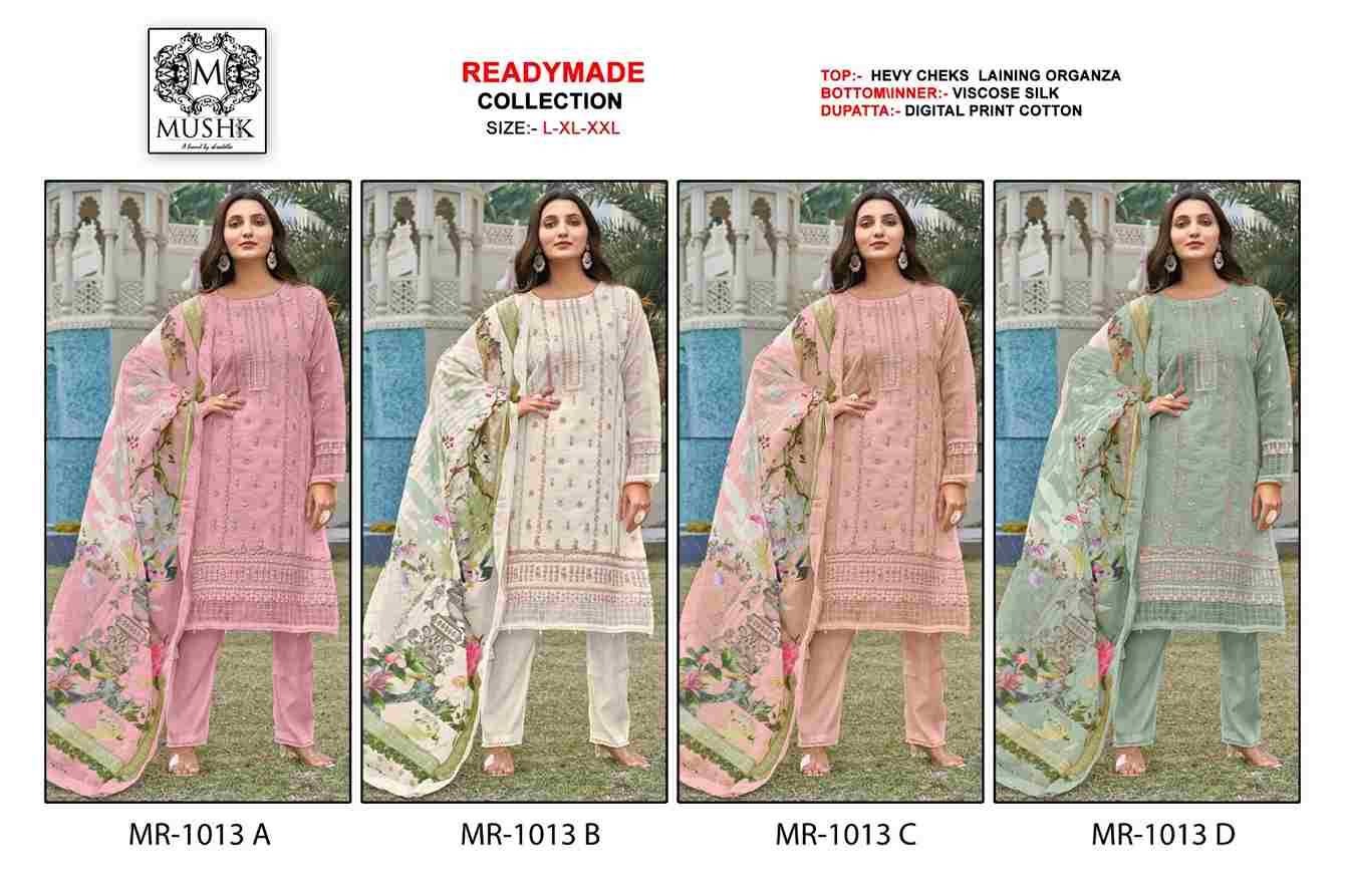 Mushq Hit Design R-1013 Colours By Mushq R-1013-A To R-1013-D Series Beautiful Winter Collection Pakistani Suits Stylish Fancy Colorful Casual Wear & Ethnic Wear Pure Organza Embroidery Dresses At Wholesale Price