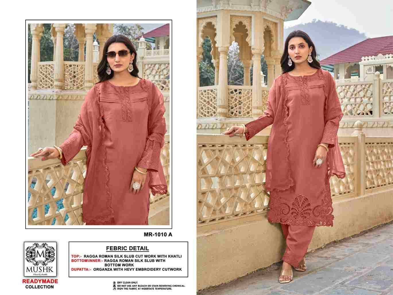 Mushq Hit Design R-1010 Colours By Mushq R-1010-A To R-1010-D Series Beautiful Winter Collection Pakistani Suits Stylish Fancy Colorful Casual Wear & Ethnic Wear Pure Roman Silk Embroidery Dresses At Wholesale Price