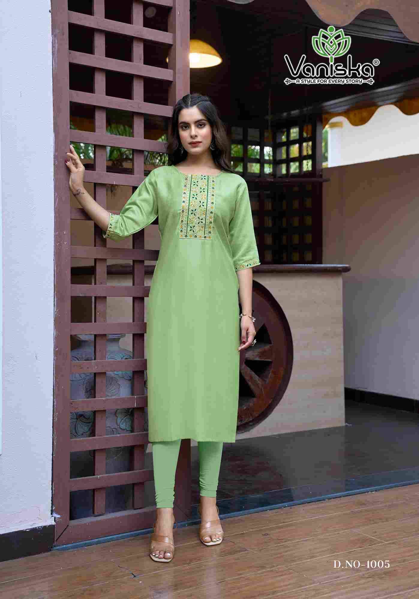 Five Star Vol-1 By Vaniska 1001 To 1008 Series Designer Stylish Fancy Colorful Beautiful Party Wear & Ethnic Wear Collection Vatican Silk Print Kurtis At Wholesale Price