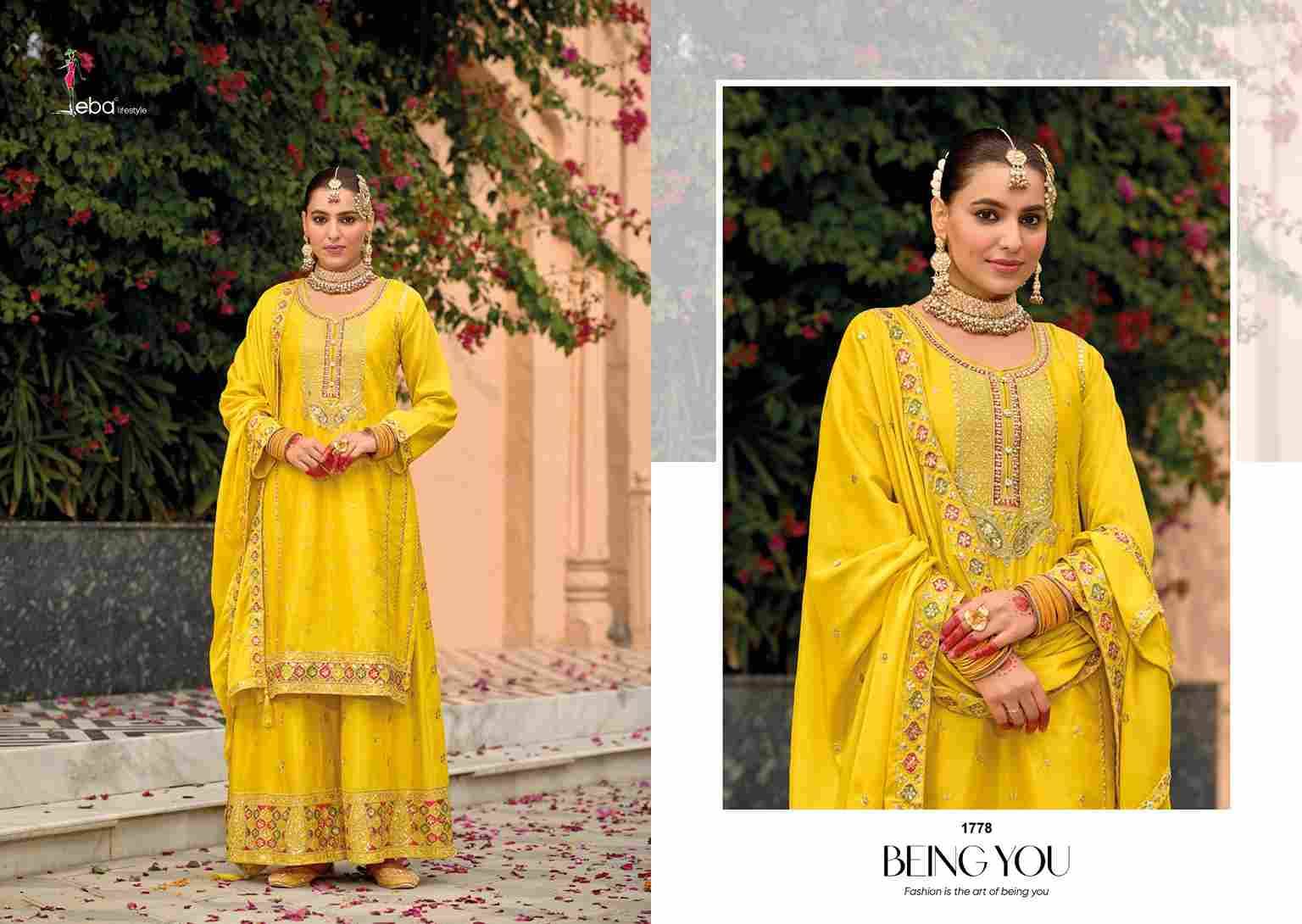 Nimrat By Eba Lifestyle 1778 To 1780 Series Beautiful Stylish Suits Fancy Colorful Casual Wear & Ethnic Wear & Ready To Wear Chinnon Dresses At Wholesale Price