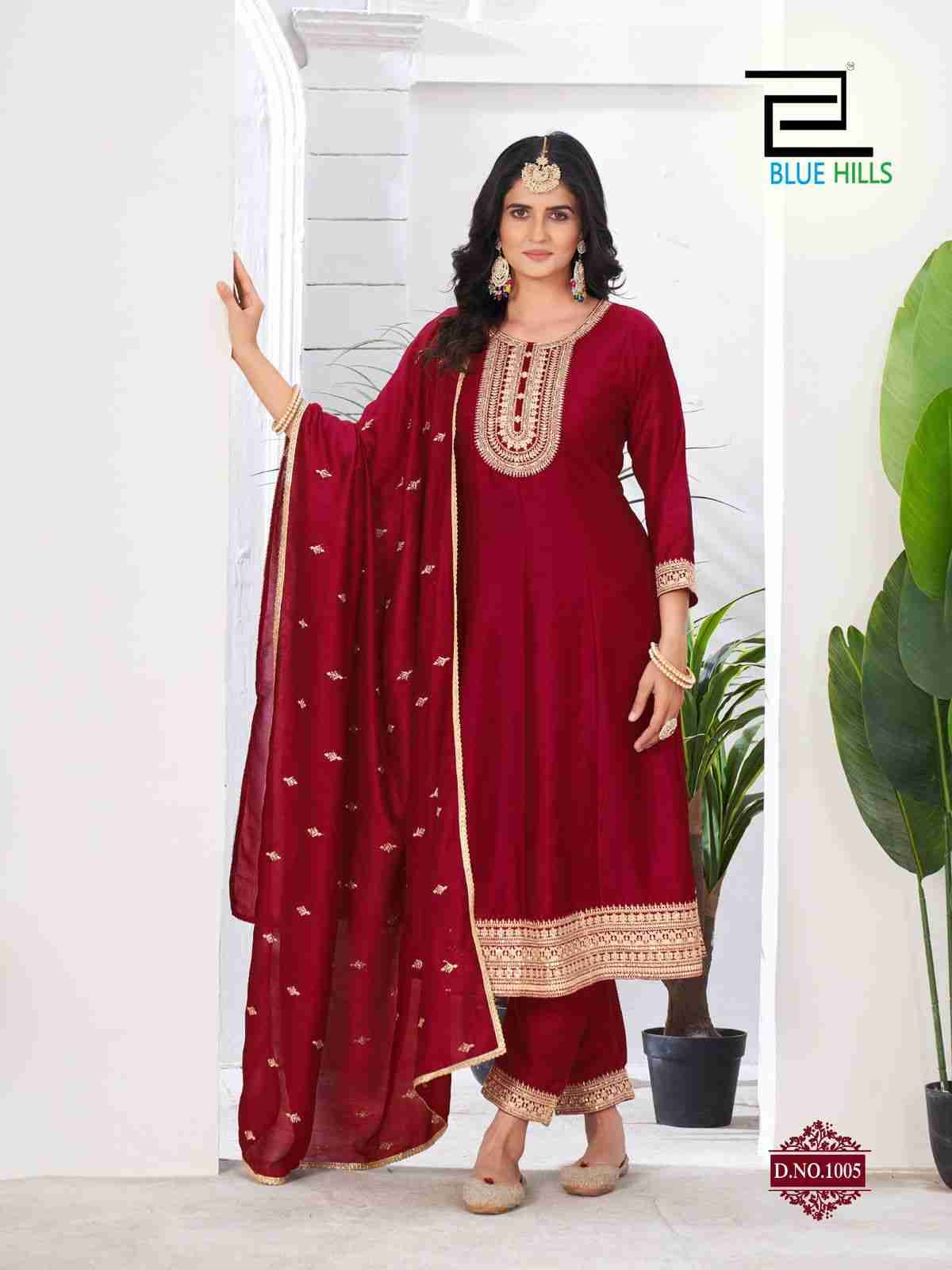 Taj Mahal By Blue Hills 1001 To 1006 Series Beautiful Stylish Festive Suits Fancy Colorful Casual Wear & Ethnic Wear & Ready To Wear Vichitra Dresses At Wholesale Price