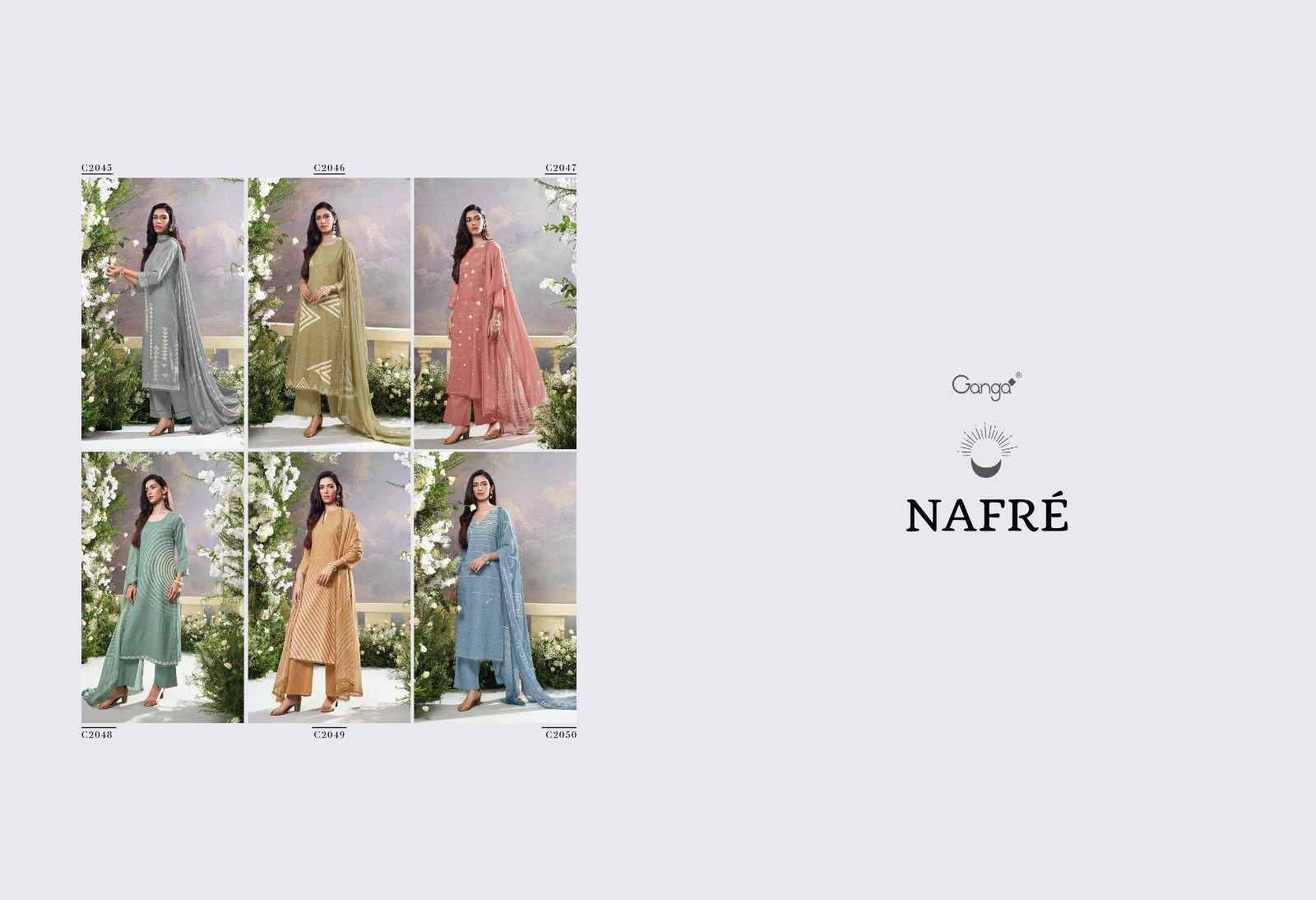 Nafre By Ganga Fashion 2045 To 2050 Series Beautiful Festive Suits Colorful Stylish Fancy Casual Wear & Ethnic Wear Pure Cotton Linen Print Dresses At Wholesale Price