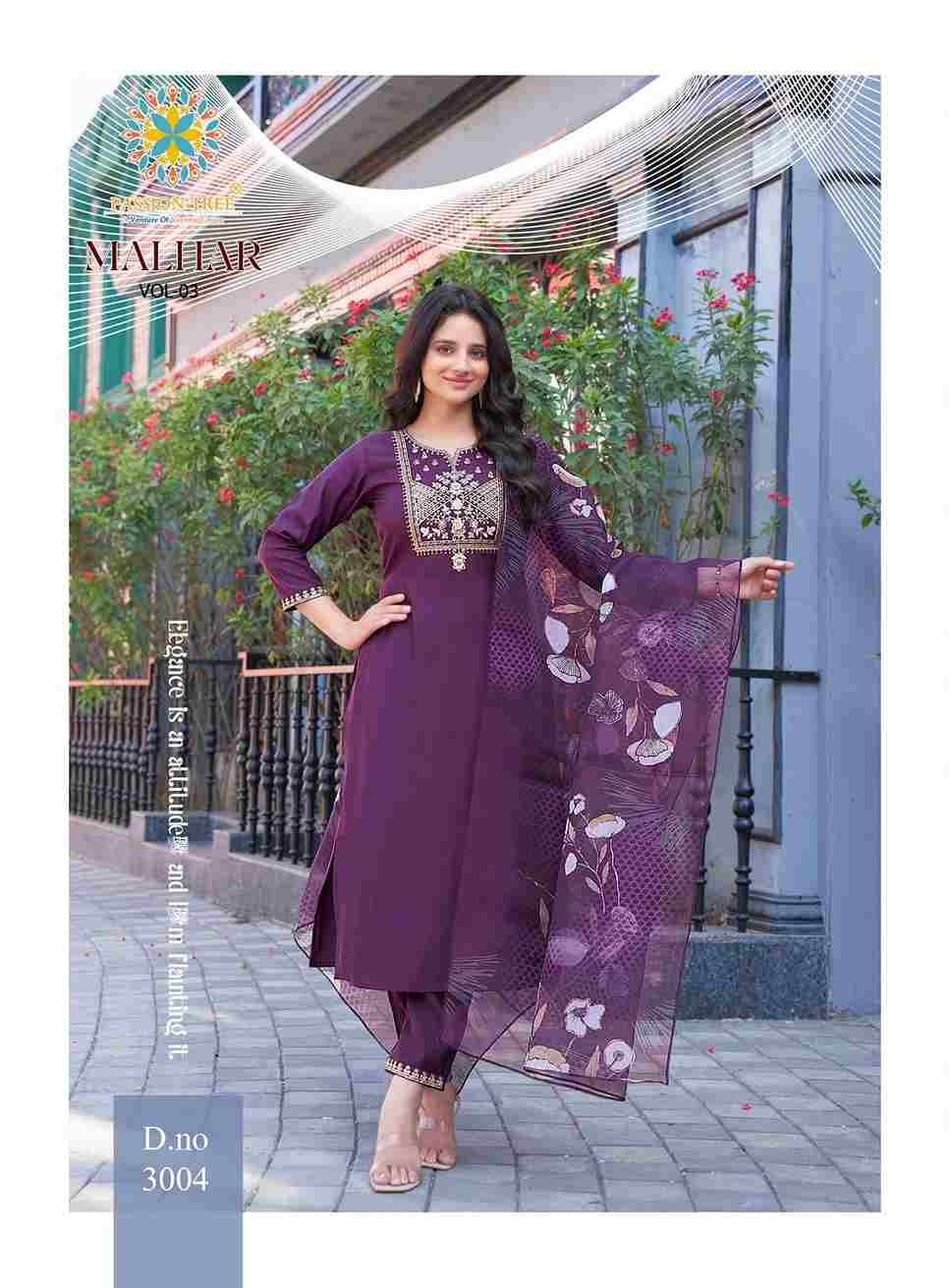 Malhar Vol-3 By Passion Tree 3001 To 3008 Series Beautiful Stylish Festive Suits Fancy Colorful Casual Wear & Ethnic Wear & Ready To Wear Roman Silk Dresses At Wholesale Price