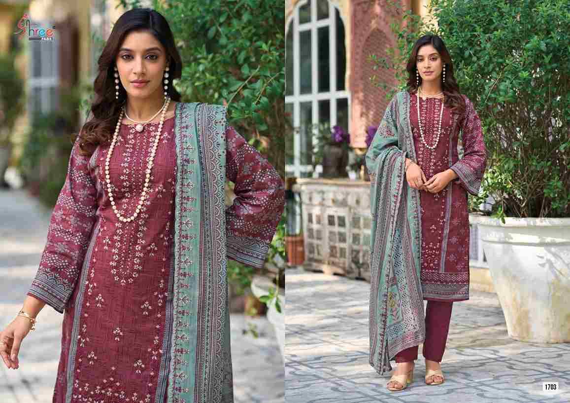 Bin Saeed Lawn Collection Vol-17 By Shree Fabs 1701 To 1706 Series Beautiful Pakistani Suits Colorful Stylish Fancy Casual Wear & Ethnic Wear Pure Cotton With Embroidered Dresses At Wholesale Price