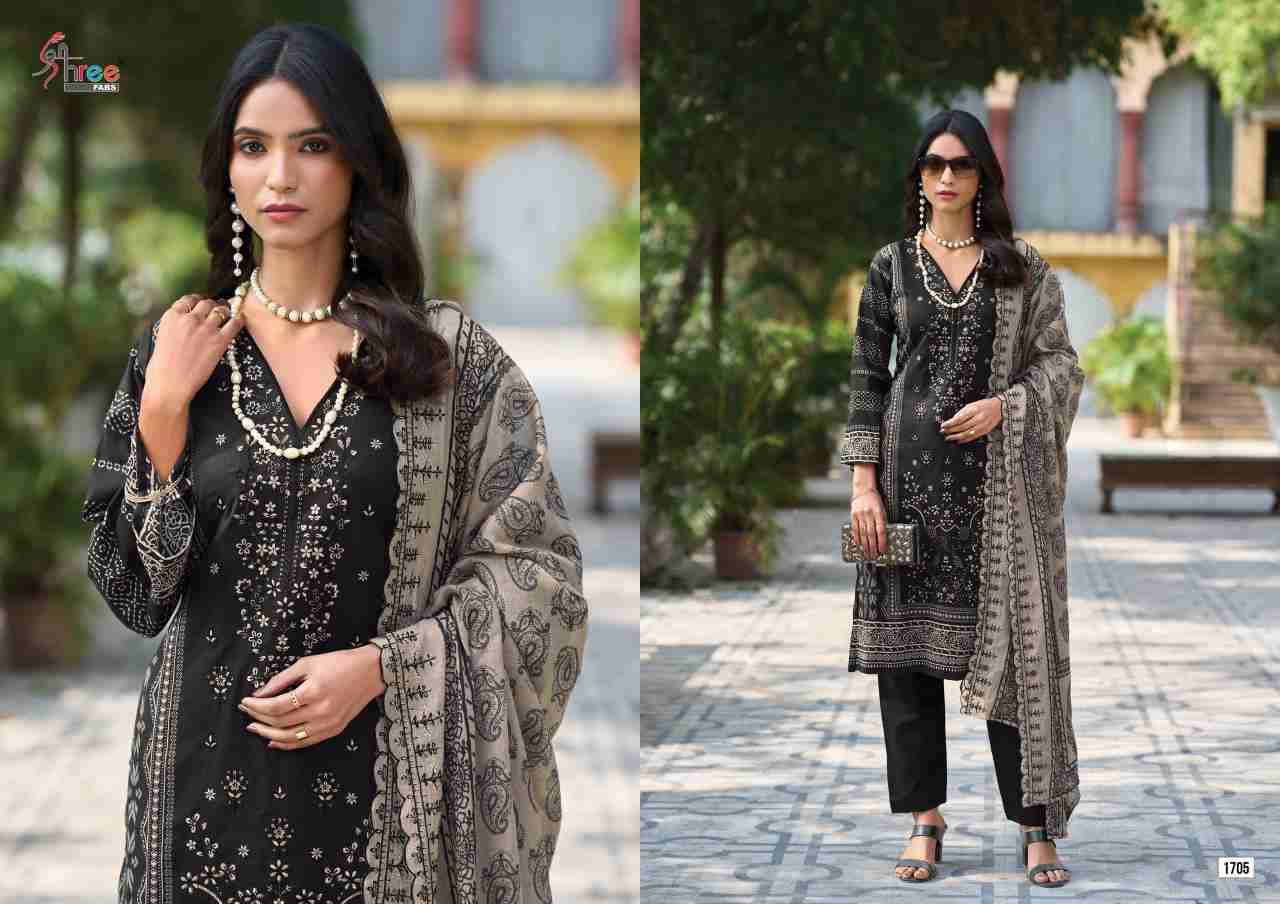 Bin Saeed Lawn Collection Vol-17 By Shree Fabs 1701 To 1706 Series Beautiful Pakistani Suits Colorful Stylish Fancy Casual Wear & Ethnic Wear Pure Cotton With Embroidered Dresses At Wholesale Price