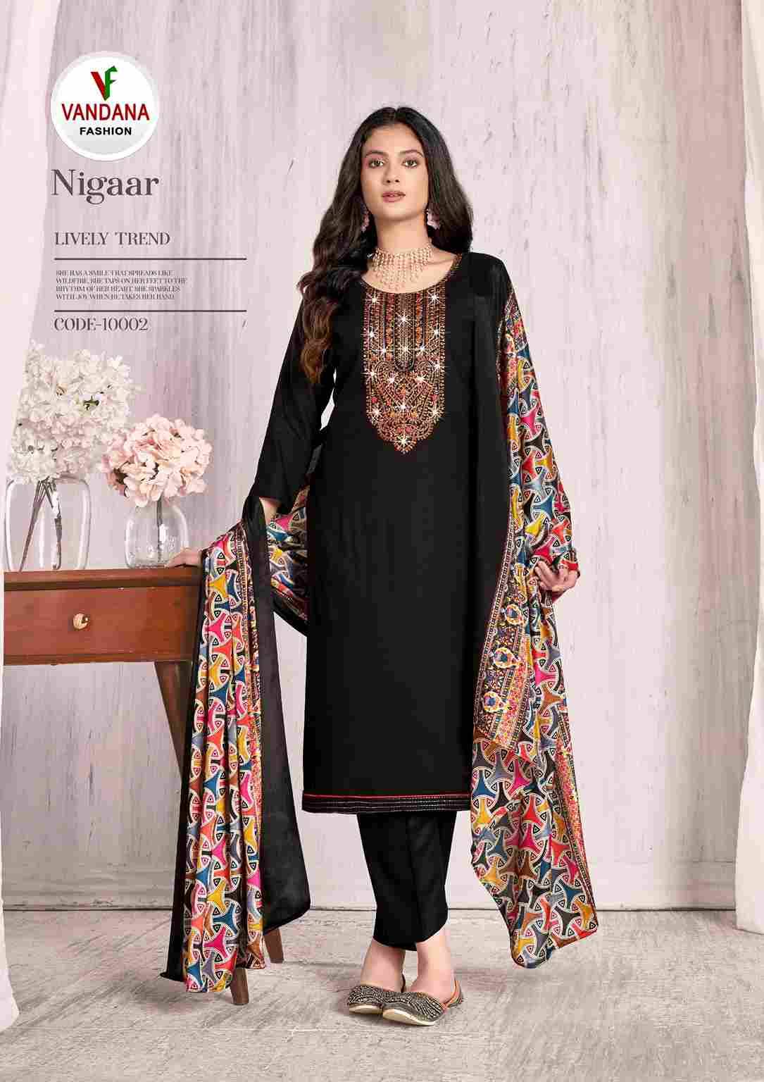 Nigaar Vol-10 By Vandana Fashion 10001 To 10008 Series Beautiful Festive Suits Stylish Fancy Colorful Casual Wear & Ethnic Wear Pure Rayon Slub Print Dresses At Wholesale Price