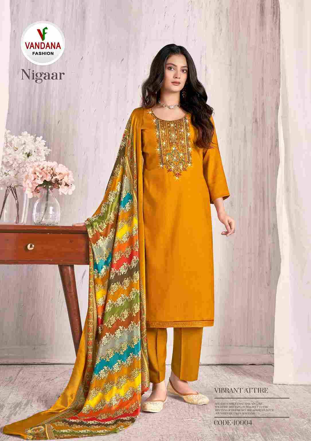 Nigaar Vol-10 By Vandana Fashion 10001 To 10008 Series Beautiful Festive Suits Stylish Fancy Colorful Casual Wear & Ethnic Wear Pure Rayon Slub Print Dresses At Wholesale Price