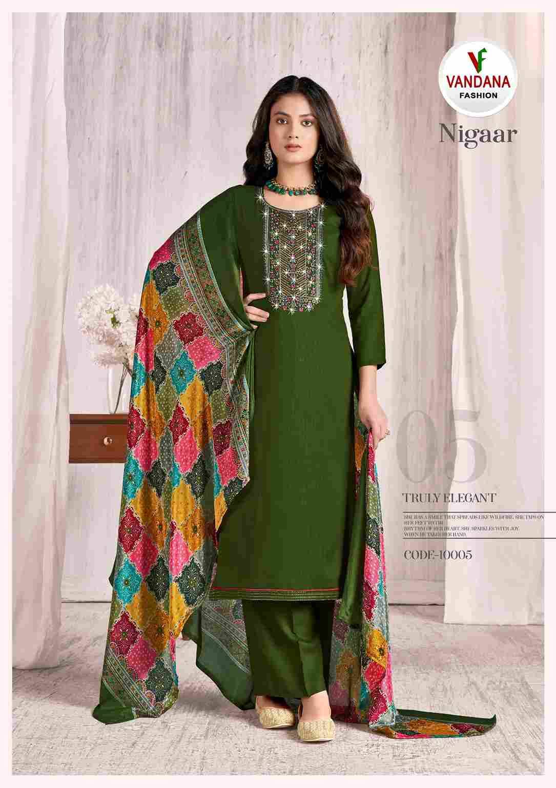 Nigaar Vol-10 By Vandana Fashion 10001 To 10008 Series Beautiful Festive Suits Stylish Fancy Colorful Casual Wear & Ethnic Wear Pure Rayon Slub Print Dresses At Wholesale Price