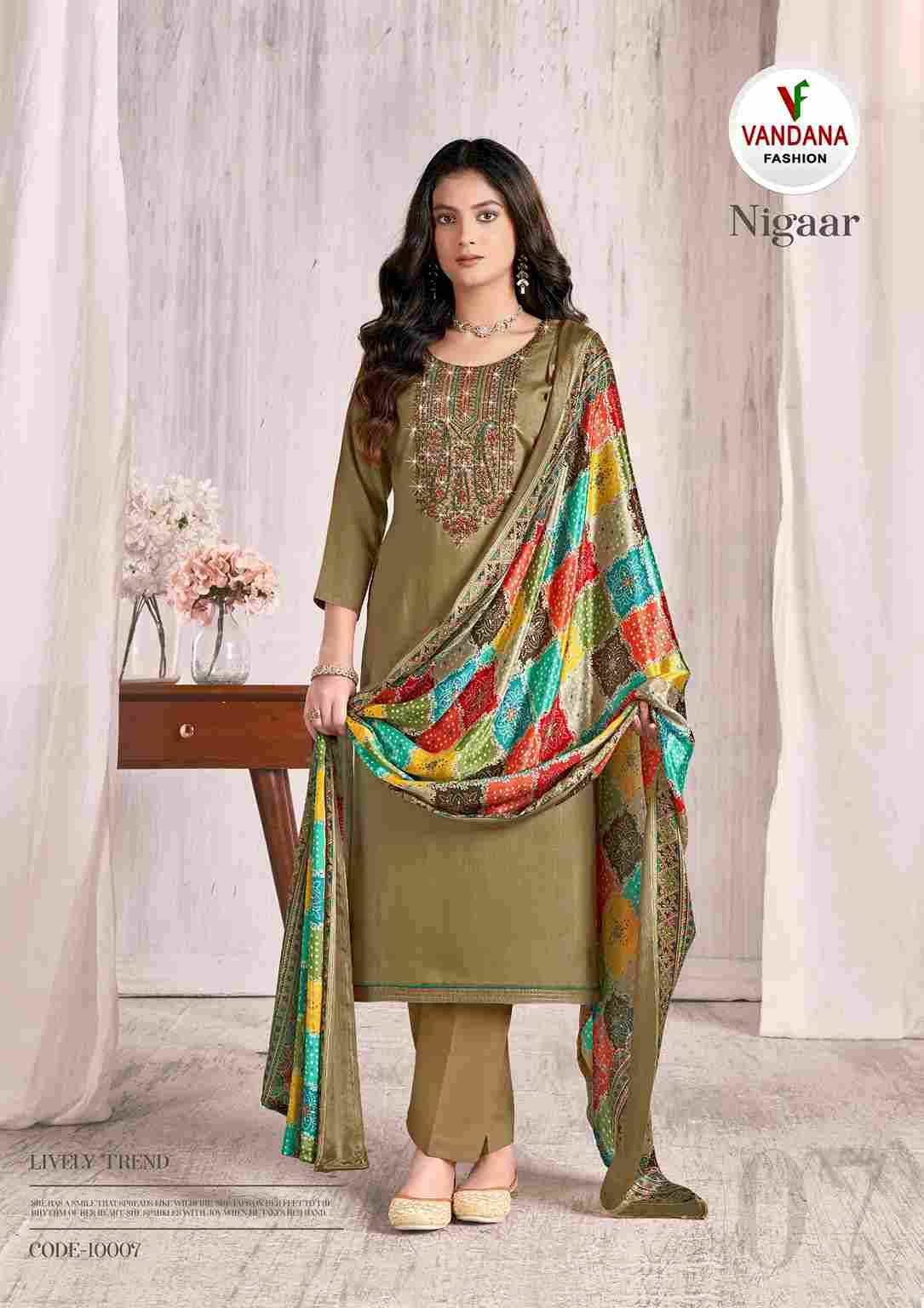 Nigaar Vol-10 By Vandana Fashion 10001 To 10008 Series Beautiful Festive Suits Stylish Fancy Colorful Casual Wear & Ethnic Wear Pure Rayon Slub Print Dresses At Wholesale Price