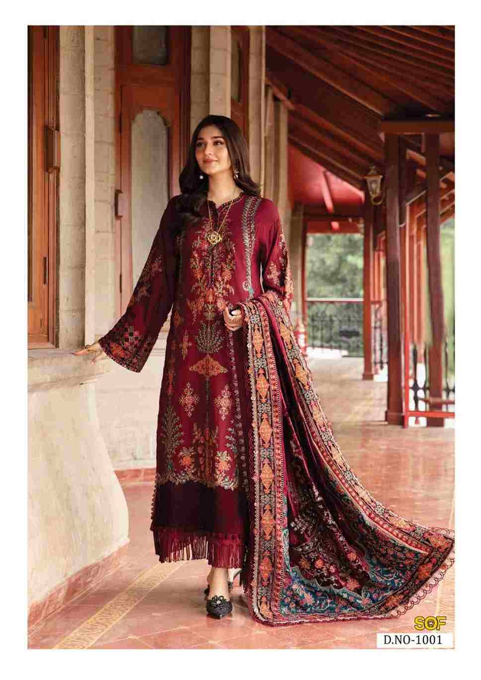 Asim Jofa By Shree Om Fab 1001 To 1006 Series Designer Pakistani Suits Beautiful Fancy Stylish Colorful Party Wear & Occasional Wear Pure Cotton With Embroidery Dresses At Wholesale Price