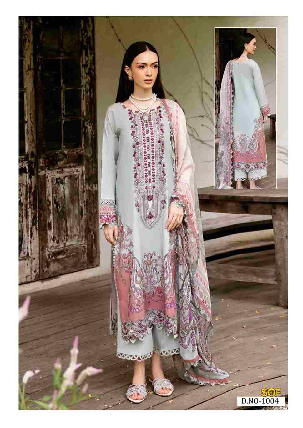 Asim Jofa By Shree Om Fab 1001 To 1006 Series Designer Pakistani Suits Beautiful Fancy Stylish Colorful Party Wear & Occasional Wear Pure Cotton With Embroidery Dresses At Wholesale Price