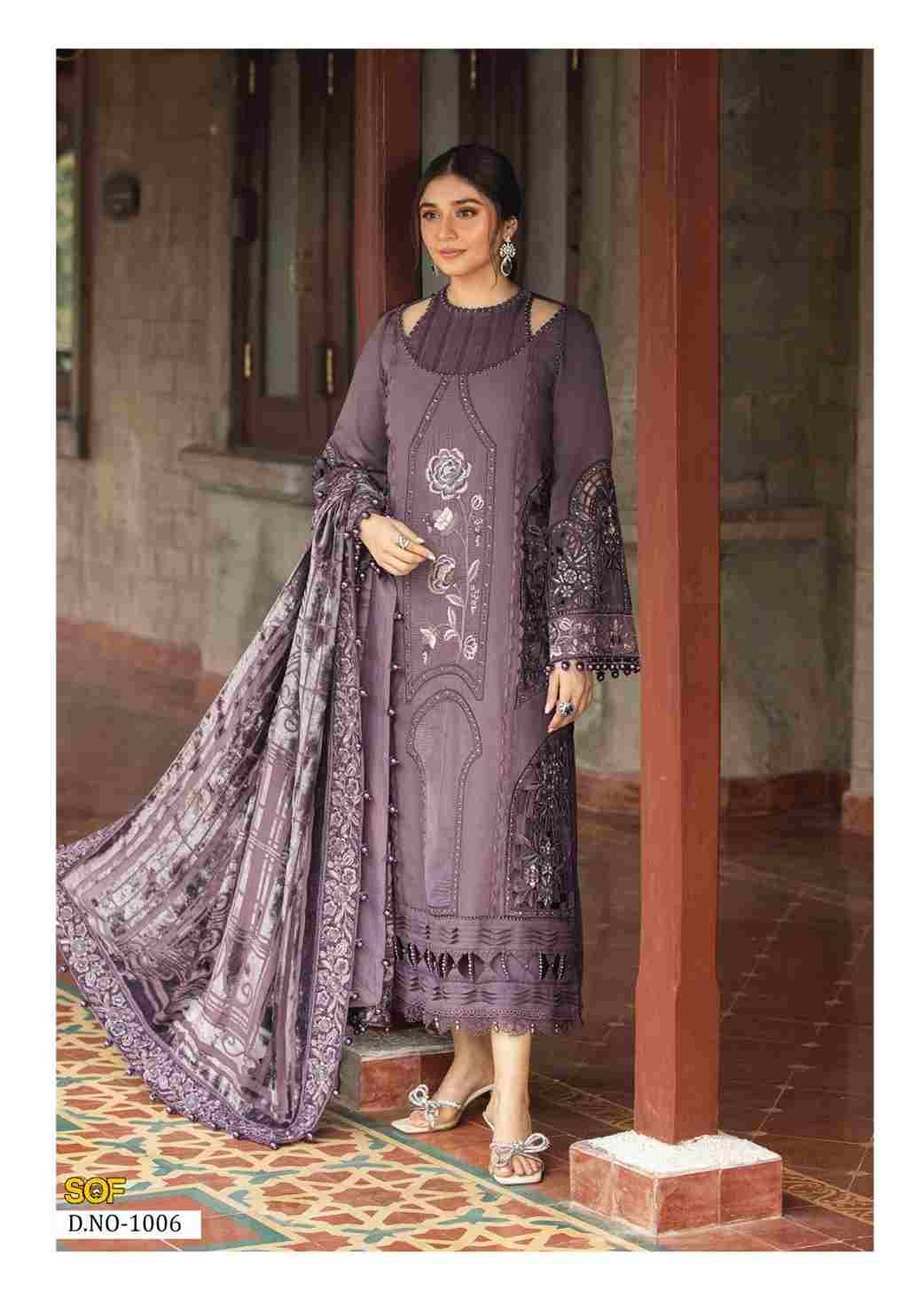 Asim Jofa By Shree Om Fab 1001 To 1006 Series Designer Pakistani Suits Beautiful Fancy Stylish Colorful Party Wear & Occasional Wear Pure Cotton With Embroidery Dresses At Wholesale Price