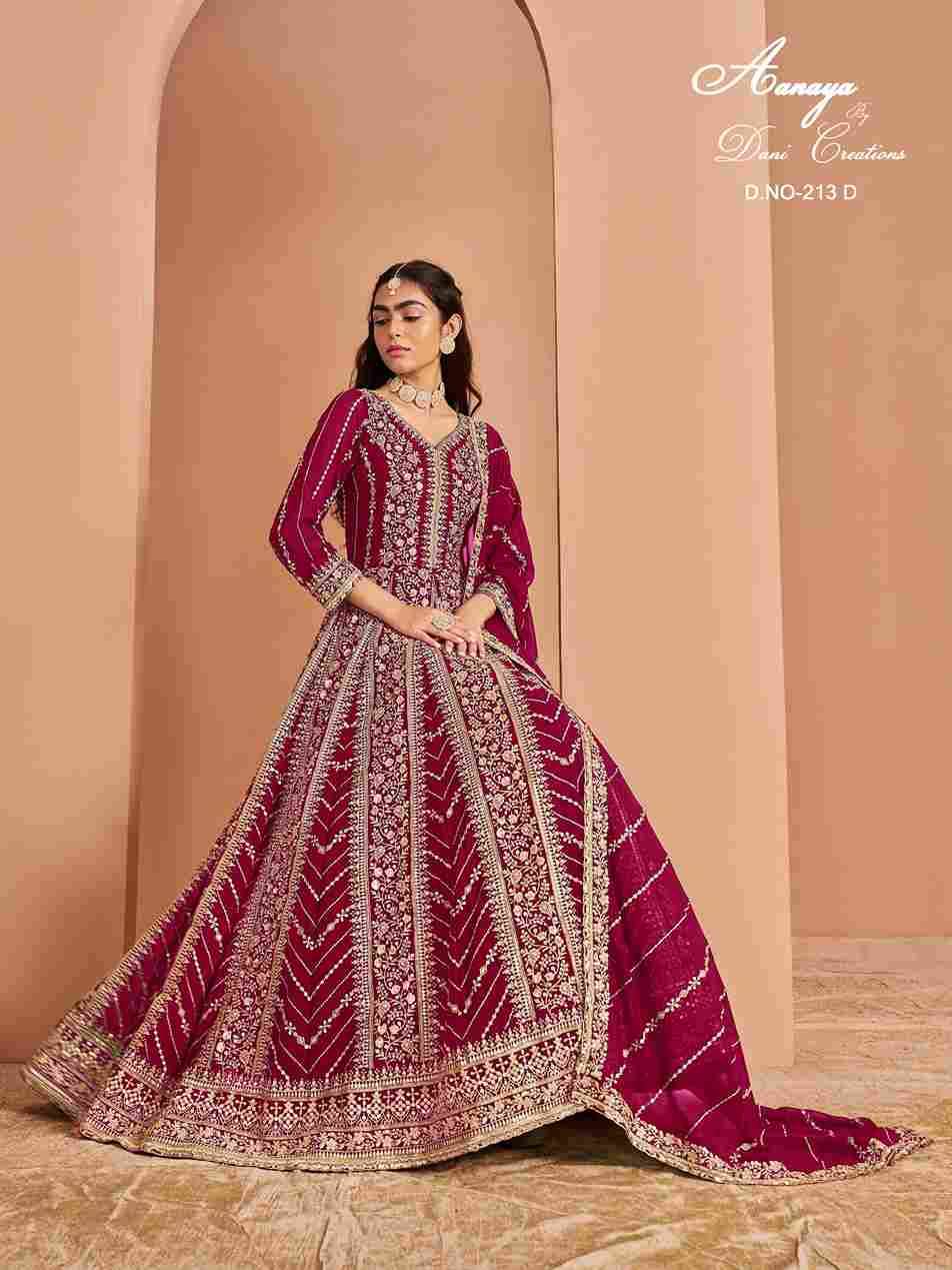 Aanaya Vol-213 By Twisha 213-A To 213-D Series Beautiful Stylish Fancy Colorful Casual Wear & Ethnic Wear Faux Georgette Gowns With Dupatta At Wholesale Price