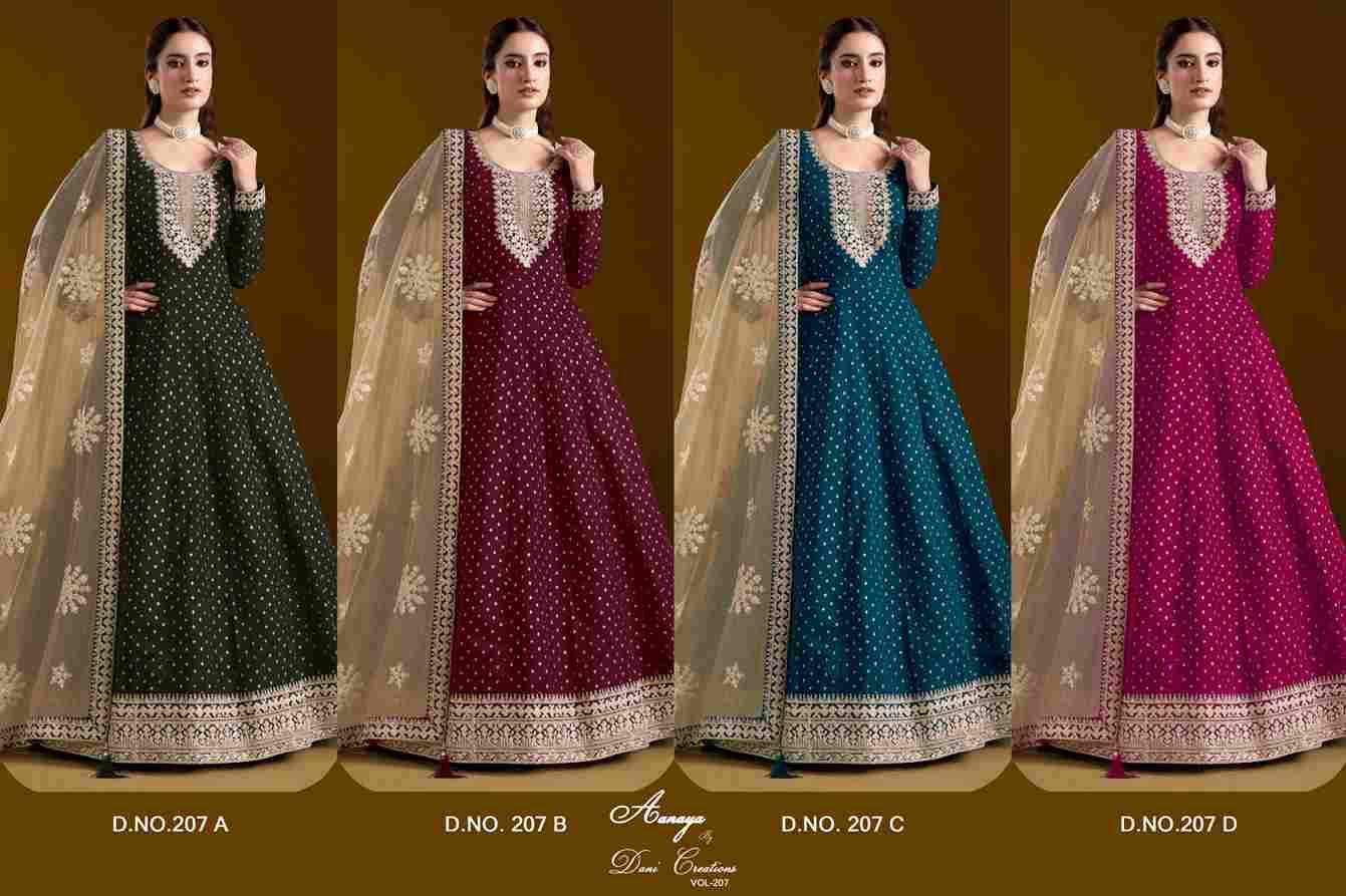 Aanaya Vol-207 By Twisha 207-A To 207-D Series Beautiful Stylish Fancy Colorful Casual Wear & Ethnic Wear Chanderi Butti Gowns With Dupatta At Wholesale Price