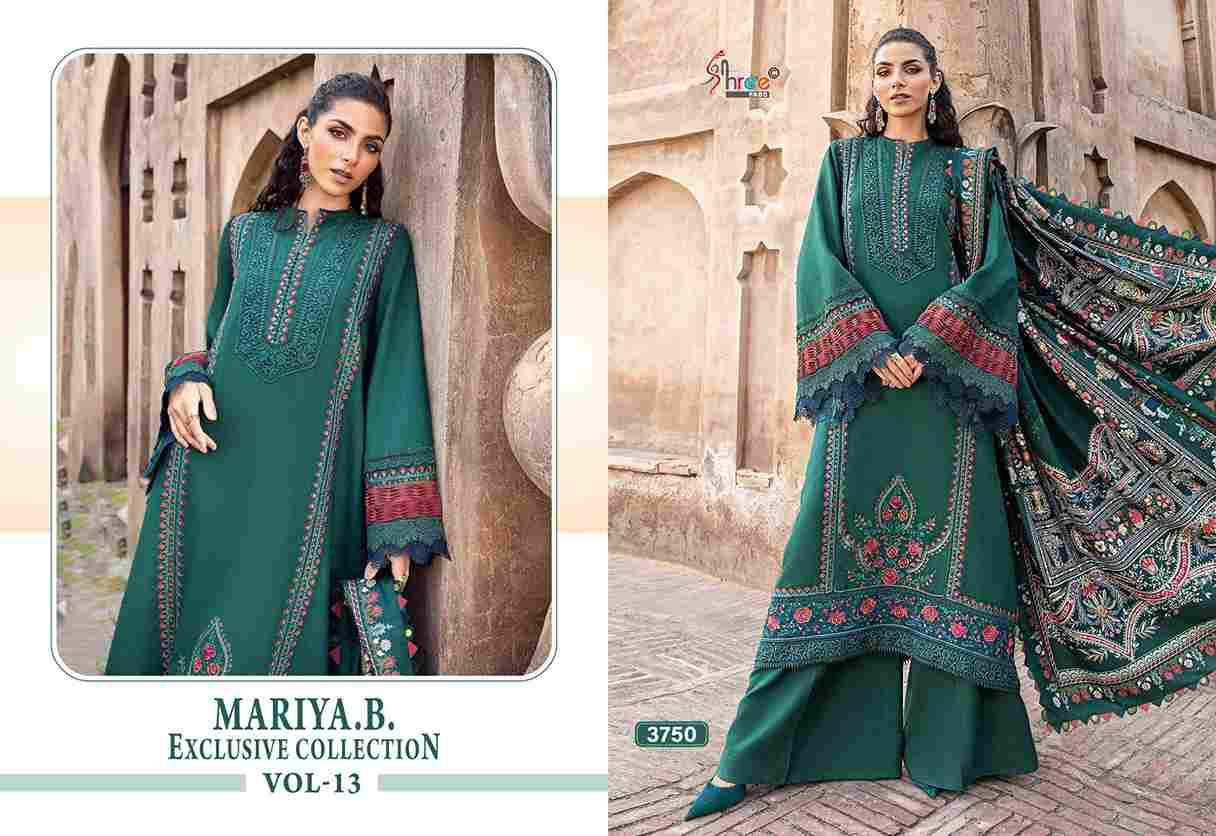 Mariya.B. Exclusive Collection Vol-13 By Shree Fabs 3750 To 3755 Series Beautiful Pakistani Suits Colorful Stylish Fancy Casual Wear & Ethnic Wear Pure Rayon With Embroidered Dresses At Wholesale Price