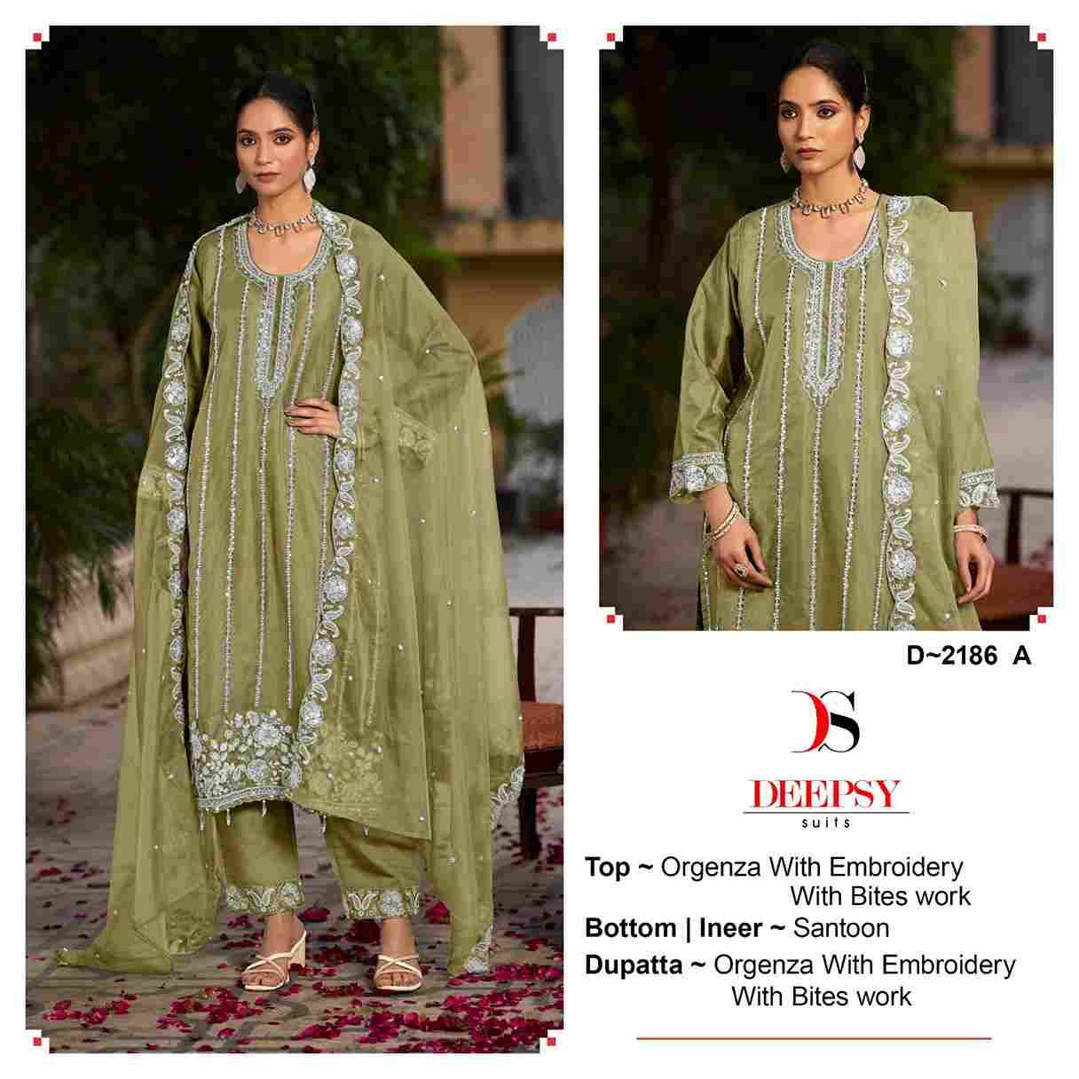 Deepsy Hit Design 2186 Colours By Deepsy Suits 2186-A To 2186-D Series Beautiful Pakistani Suits Colorful Stylish Fancy Casual Wear & Ethnic Wear Organza Embroidered Dresses At Wholesale Price