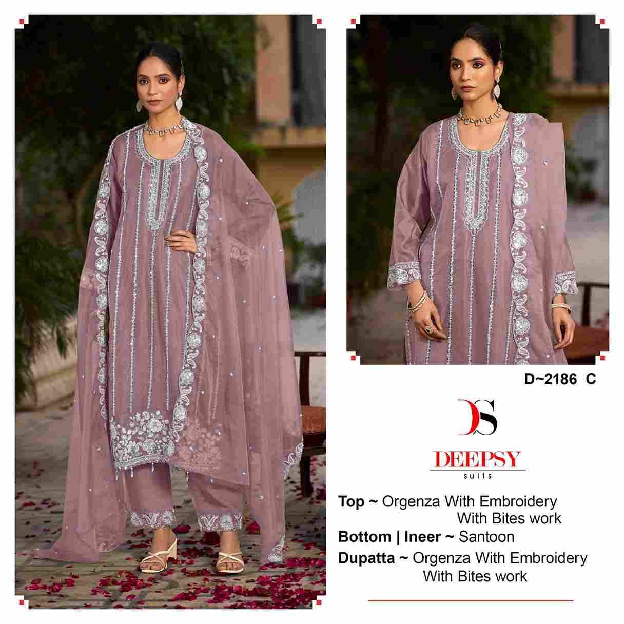 Deepsy Hit Design 2186 Colours By Deepsy Suits 2186-A To 2186-D Series Beautiful Pakistani Suits Colorful Stylish Fancy Casual Wear & Ethnic Wear Organza Embroidered Dresses At Wholesale Price