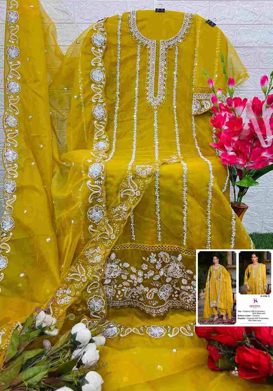 Deepsy Hit Design 2186 Colours By Deepsy Suits 2186-A To 2186-D Series Beautiful Pakistani Suits Colorful Stylish Fancy Casual Wear & Ethnic Wear Organza Embroidered Dresses At Wholesale Price