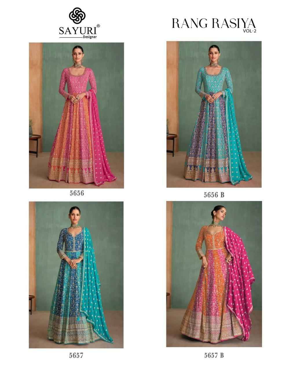 Rang Rasiya Vol-2 By Sayuri Designer Stylish Fancy Colorful Beautiful Party Wear & Ethnic Wear Collection Georgette Gown With Dupatta At Wholesale Price