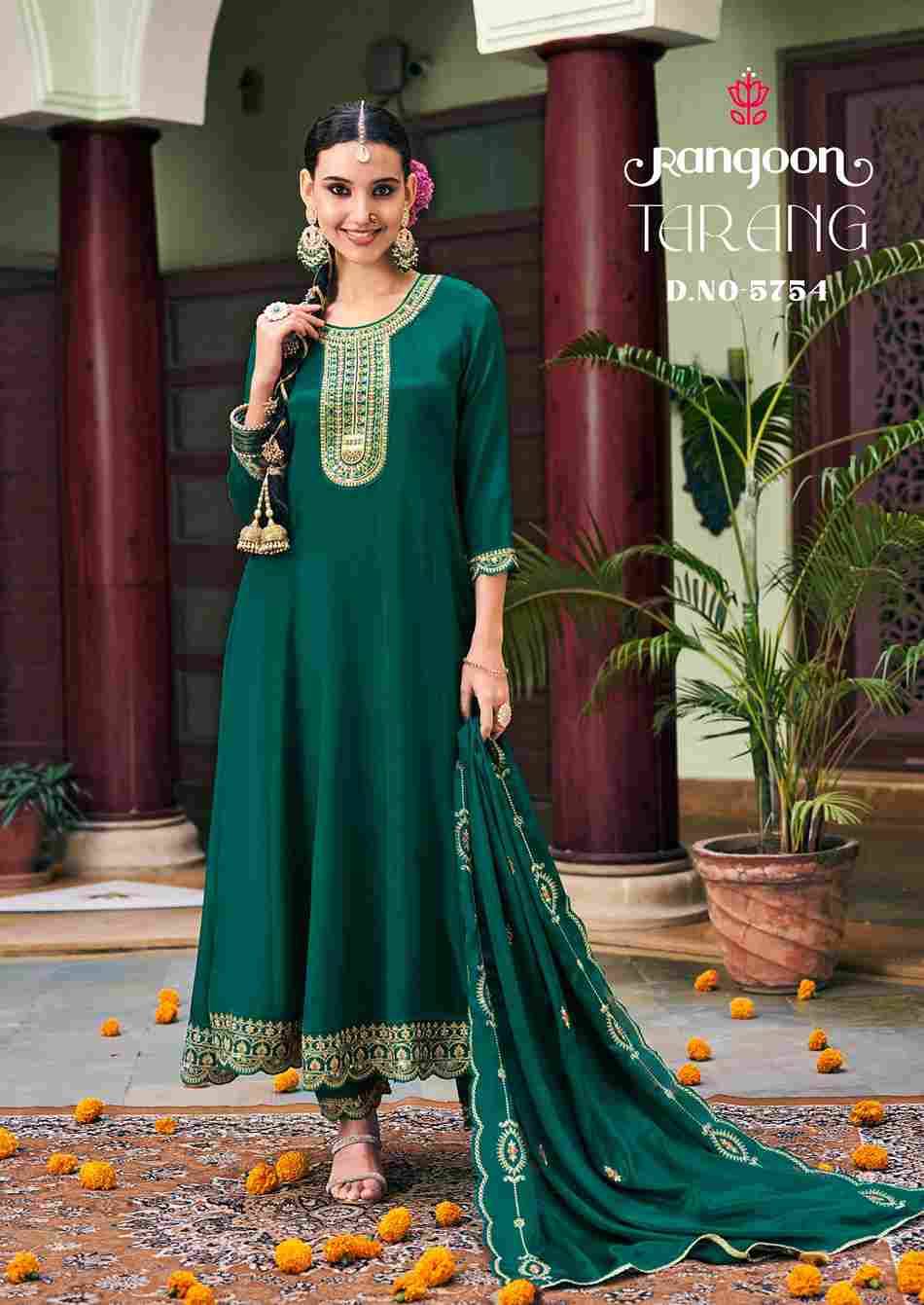 Tarang By Rangoon 5751 To 5754 Series Beautiful Stylish Festive Suits Fancy Colorful Casual Wear & Ethnic Wear & Ready To Wear Chinnon Silk Print Dresses At Wholesale Price