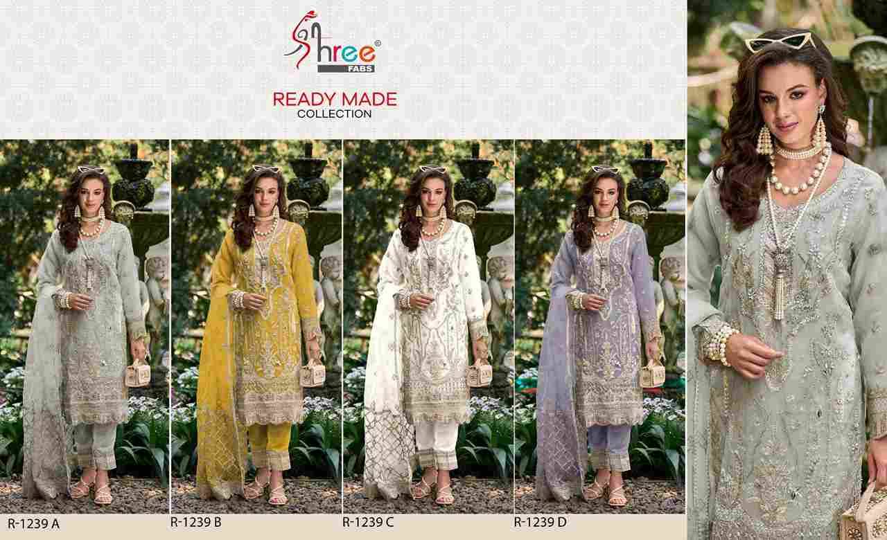 Shree Fabs Hit Design R-1239 Colours By Shree Fabs R-1239-A To R-1239-D Series Beautiful Pakistani Suits Stylish Fancy Colorful Party Wear & Occasional Wear Organza Embroidered Dresses At Wholesale Price