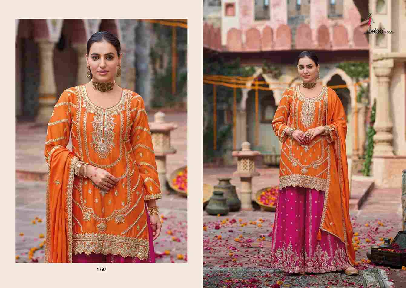 Kanak By Eba Lifestyle 1797 To 1799 Series Beautiful Festive Suits Colorful Stylish Fancy Casual Wear & Ethnic Wear Chinnon Embroidery Dresses At Wholesale Price