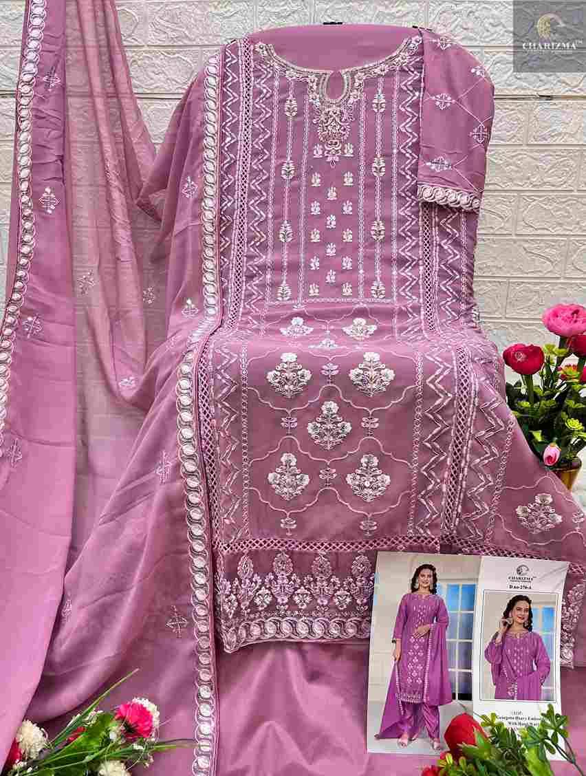 Charizma 276 Colours By Charizma Fashion 276-A To 276-D Series Beautiful Pakistani Suits Colorful Stylish Fancy Casual Wear & Ethnic Wear Soft Georgette Embroidered Dresses At Wholesale Price