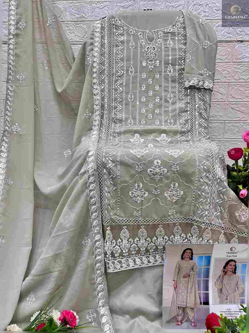 Charizma 276 Colours By Charizma Fashion 276-A To 276-D Series Beautiful Pakistani Suits Colorful Stylish Fancy Casual Wear & Ethnic Wear Soft Georgette Embroidered Dresses At Wholesale Price