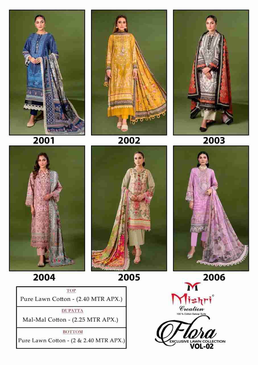 Flora Vol-2 By Mishri 2001 To 2006 Series Beautiful Suits Stylish Colorful Fancy Casual Wear & Ethnic Wear Lawn Cotton Print Dresses At Wholesale Price