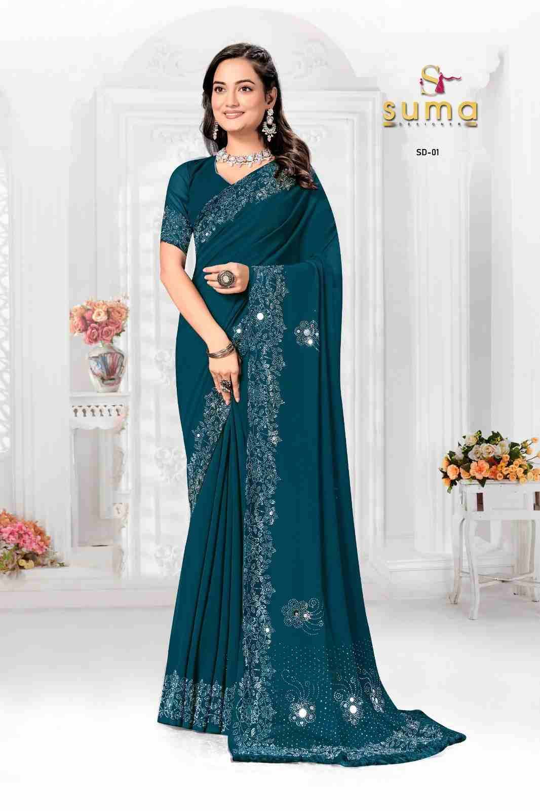 Suma 01 Series By Suma 01 To 11 Series Indian Traditional Wear Collection Beautiful Stylish Fancy Colorful Party Wear & Occasional Wear Chinnon/Georgette Sarees At Wholesale Price