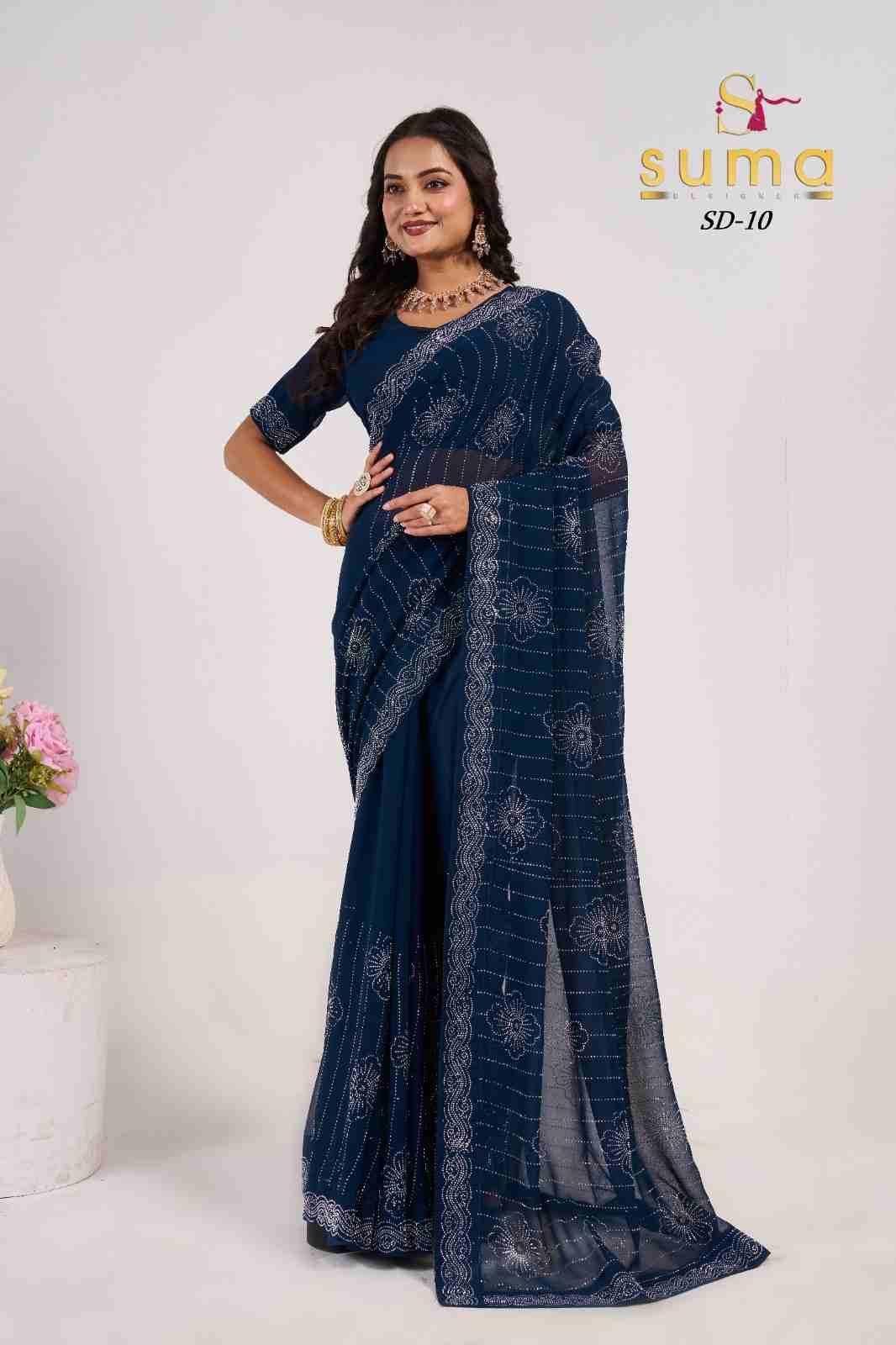 Suma 01 Series By Suma 01 To 11 Series Indian Traditional Wear Collection Beautiful Stylish Fancy Colorful Party Wear & Occasional Wear Chinnon/Georgette Sarees At Wholesale Price