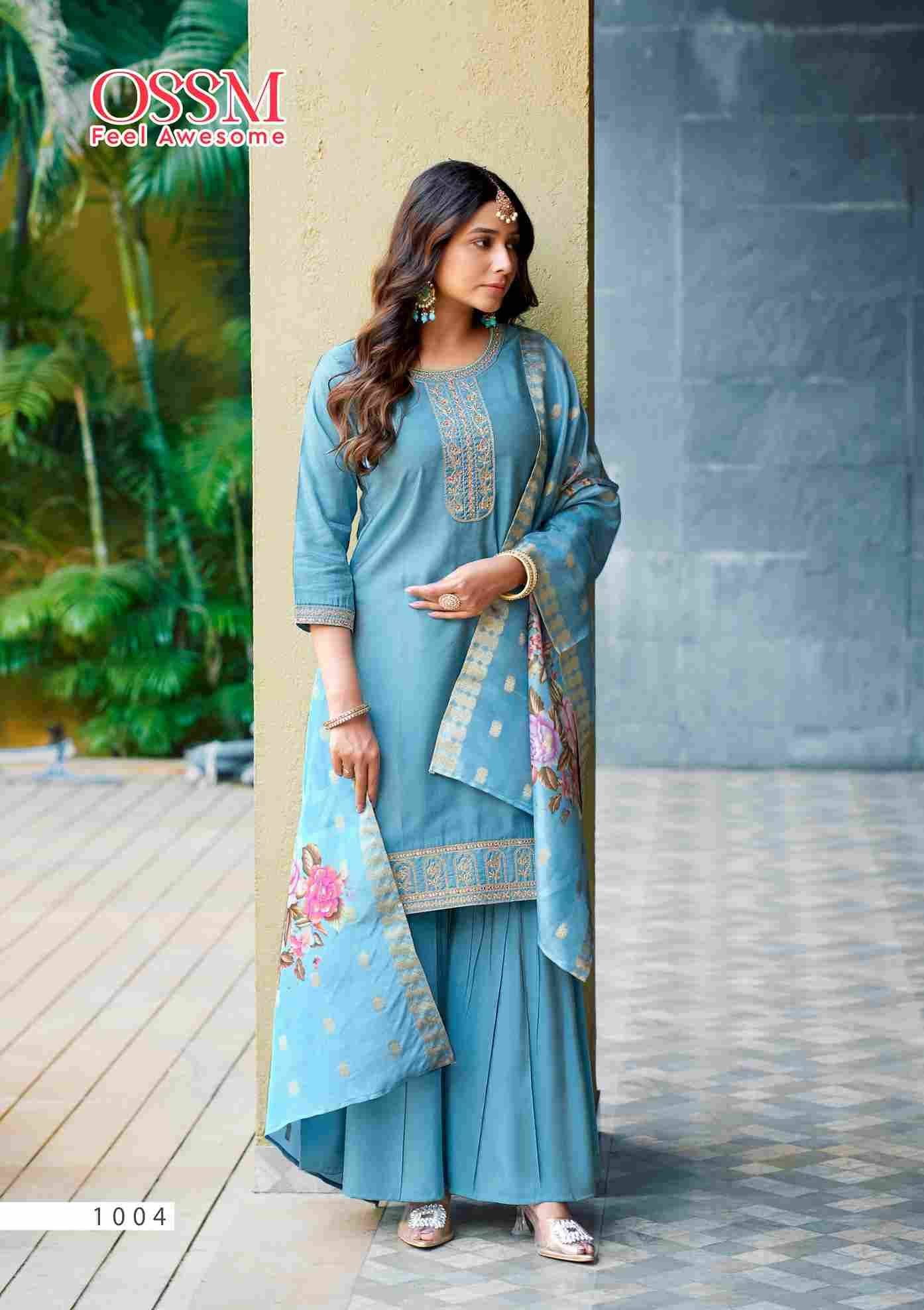 Mannat By Ossm 1001 To 1006 Series Beautiful Stylish Festive Suits Fancy Colorful Casual Wear & Ethnic Wear & Ready To Wear Pure Viscose Silk Dresses At Wholesale Price