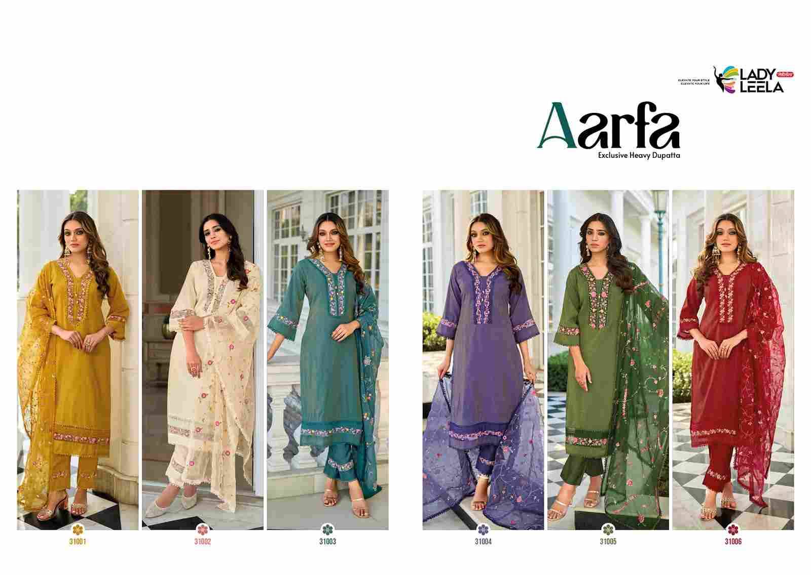 Aarfa By Lady Leela 31001 To 31006 Series Designer Festive Suits Collection Beautiful Stylish Fancy Colorful Party Wear & Occasional Wear Pure Viscose Silk Dresses At Wholesale Price